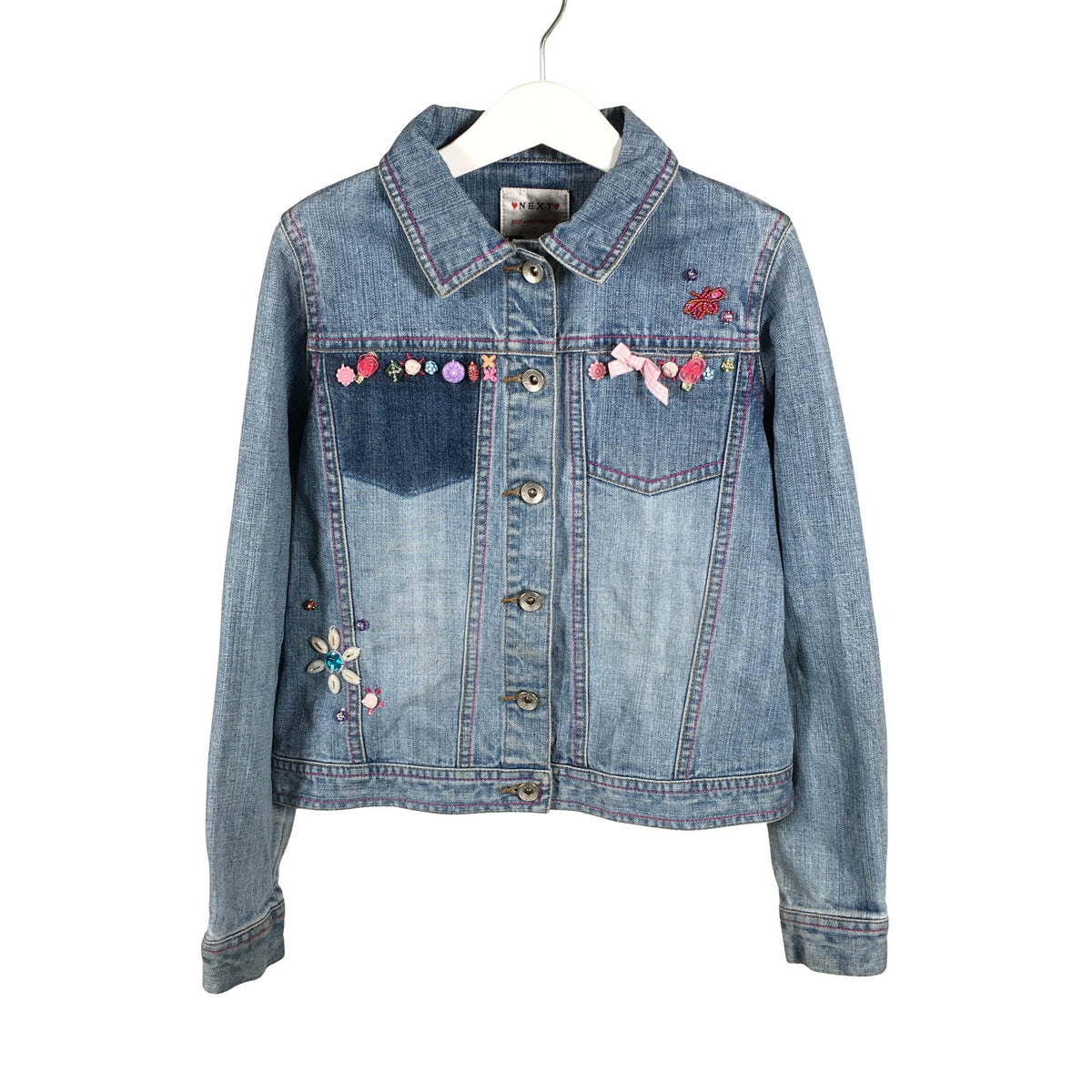 Unisex Next - Denim jacket, size 134 - 140 - Light blue (1)