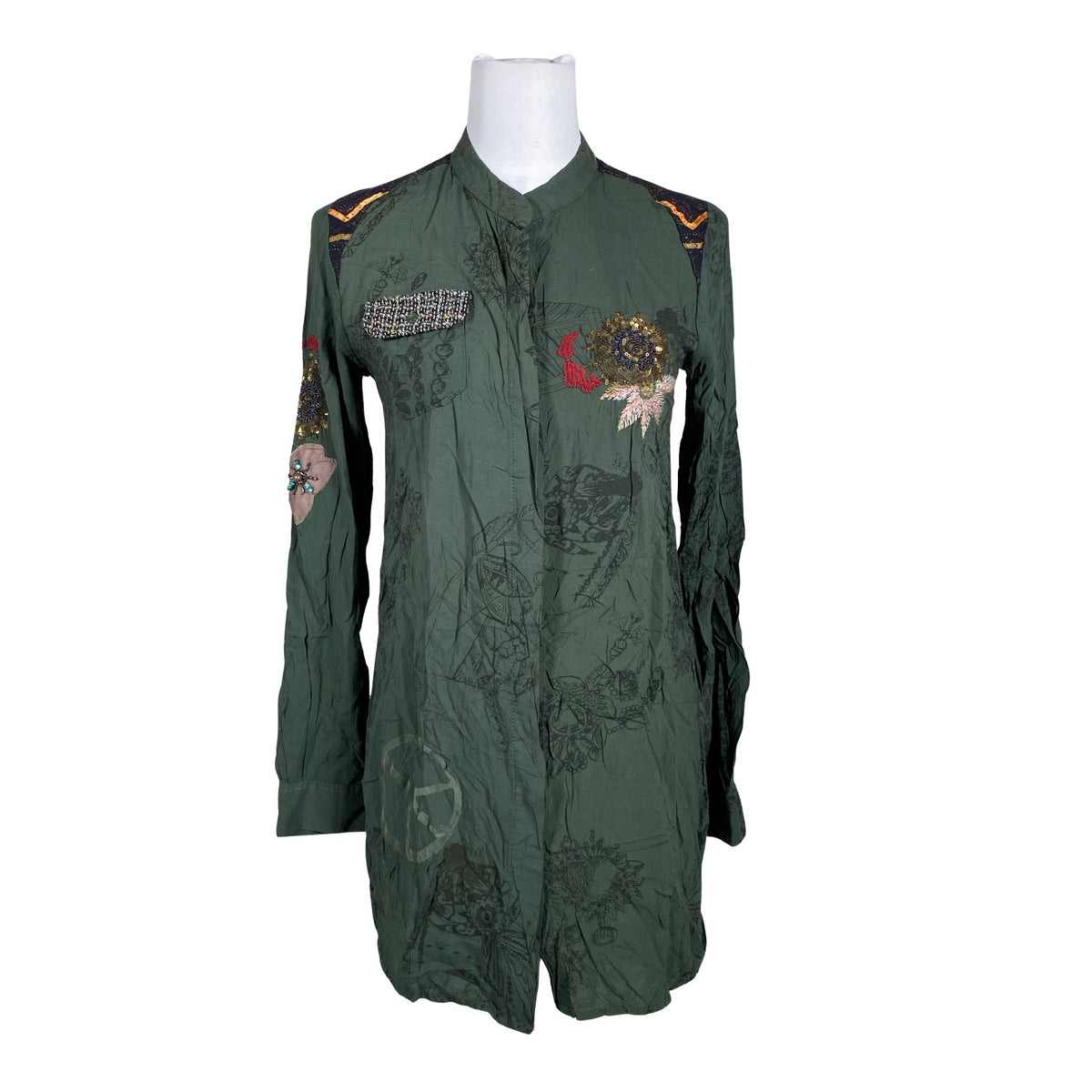 Unisex Desigual - Schiffon tunic, size 34 - Green (1)