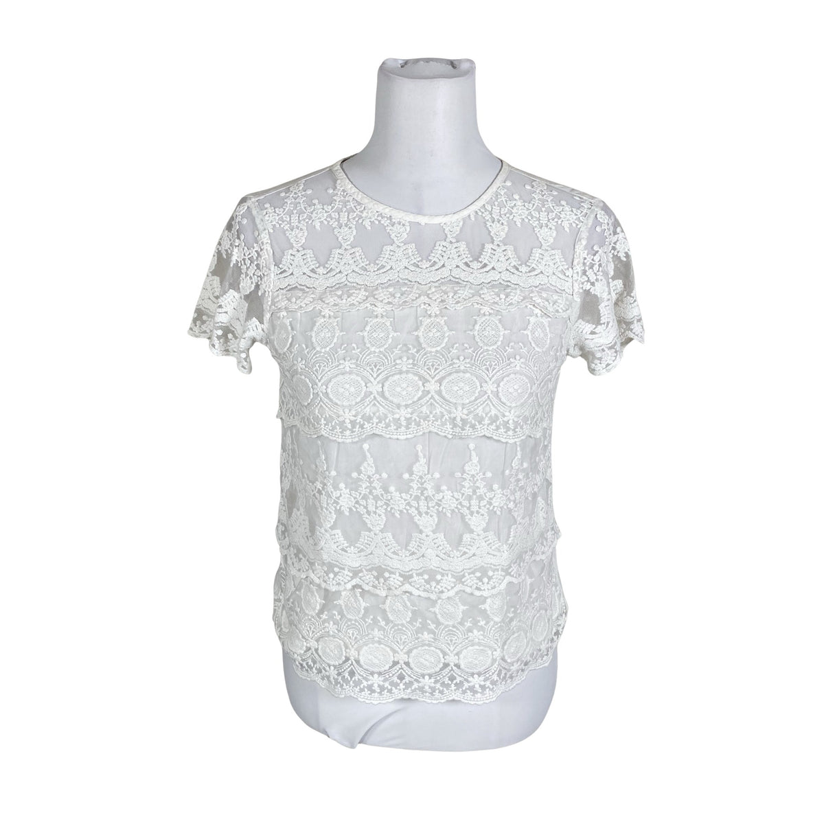 Unisex Sisley - Short-sleeved blouse, size 36 - White (1)