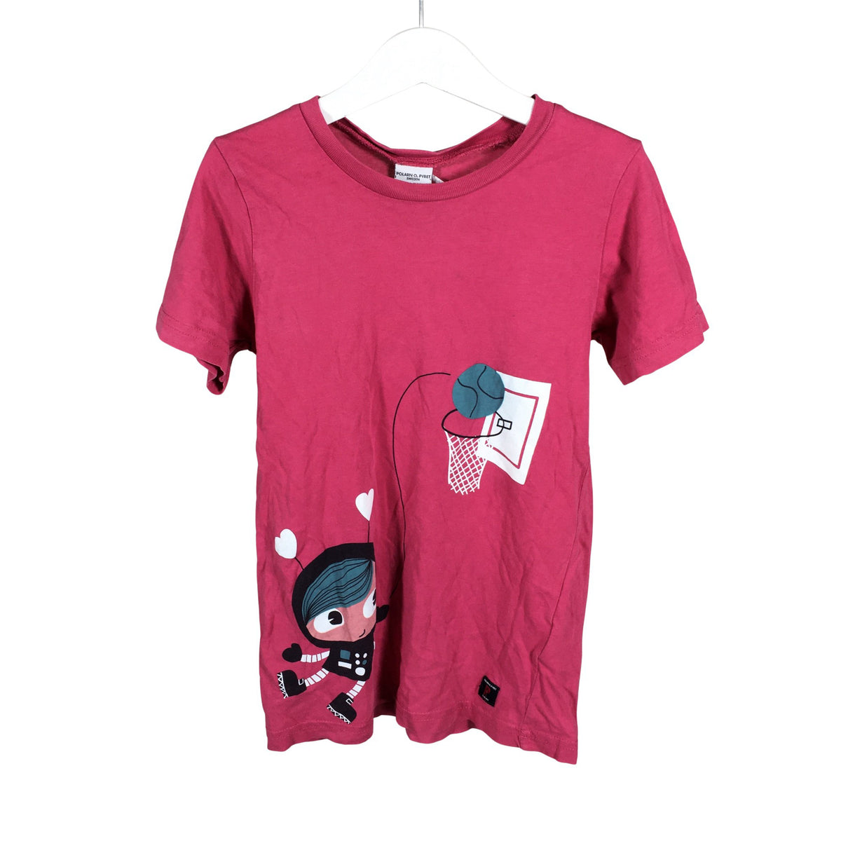 Unisex Polarn O. Pyret - T-shirt, size 122 - 128 - Pink (1)