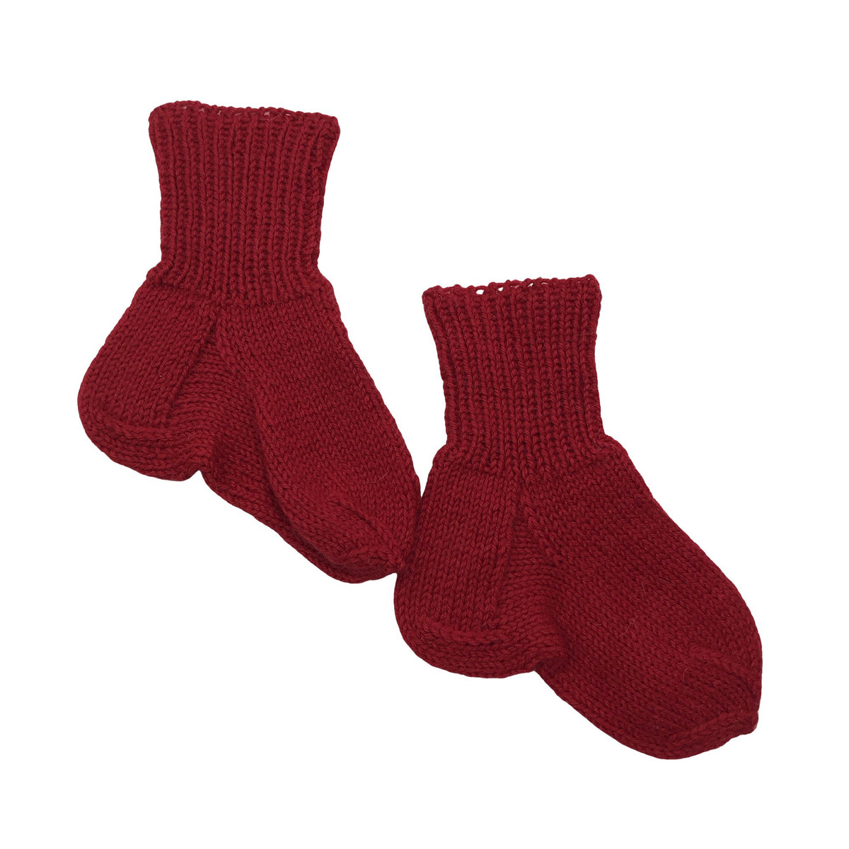 Unisex Handmade - Wool socks, size 24 - Red (1)