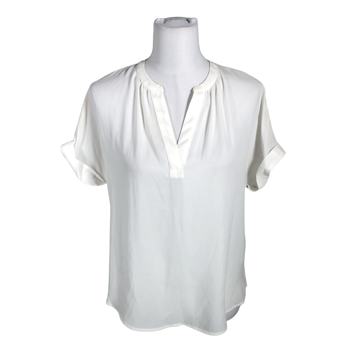 Unisex Tahari - Short-sleeved blouse, size 34 - White (1)