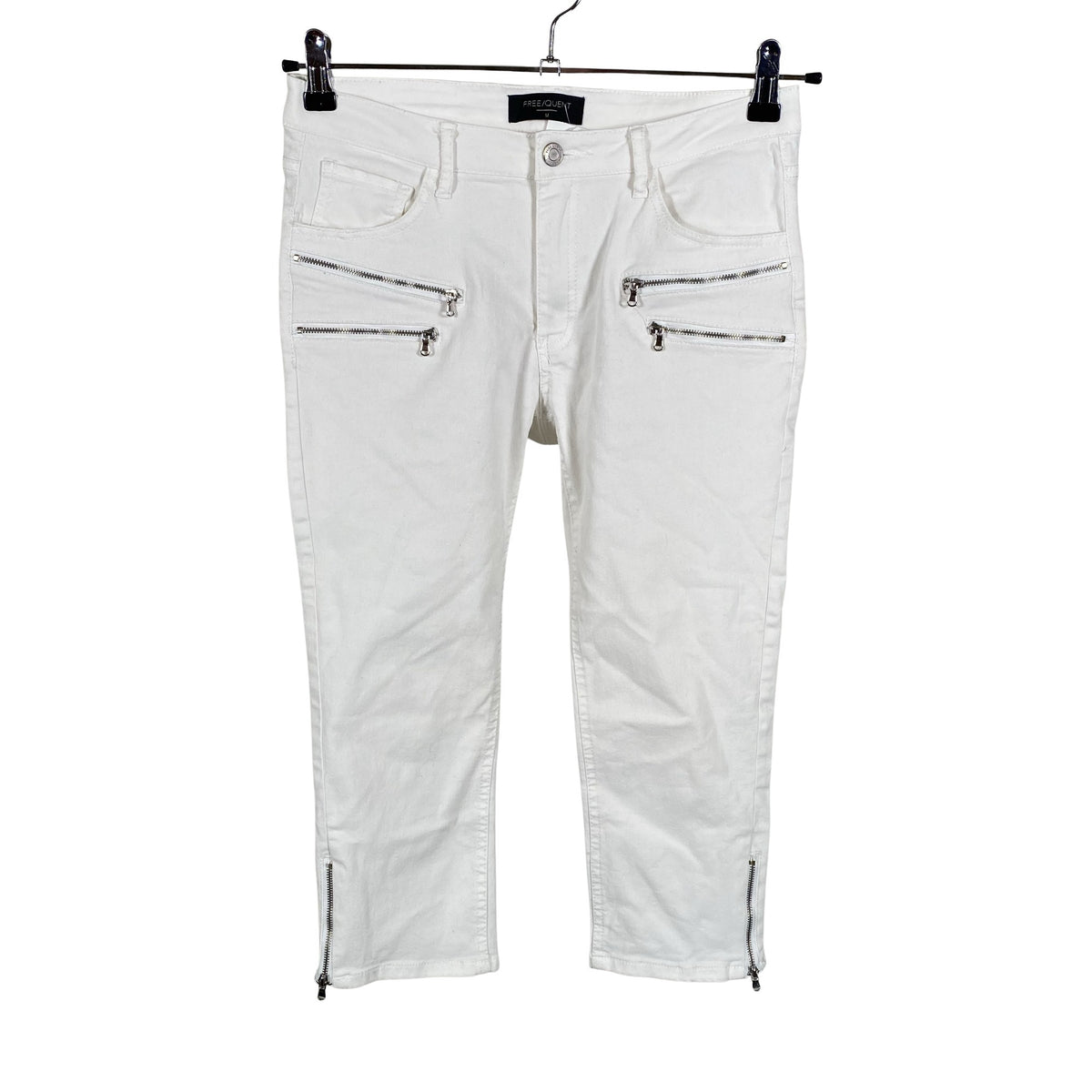 Unisex Free Quent - Capri jeans, size 38 - White (1)