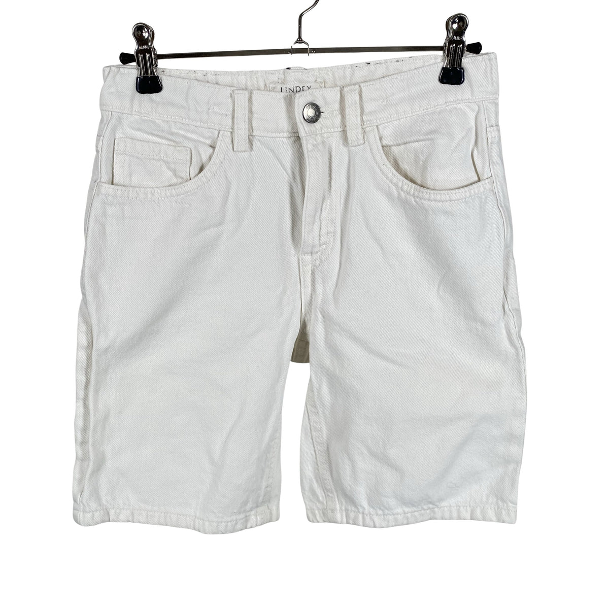 Unisex Lindex - Denim shorts, size 152 - 158 - White (1)