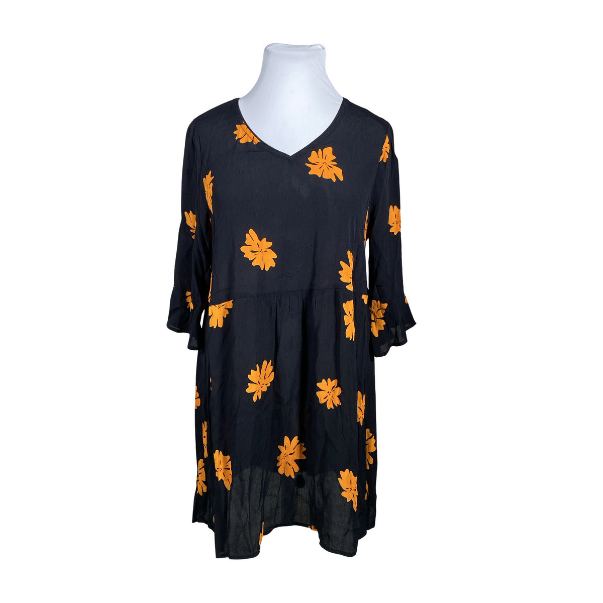 Unisex Zizzi - Schiffon dress, size 46 - Black (1)