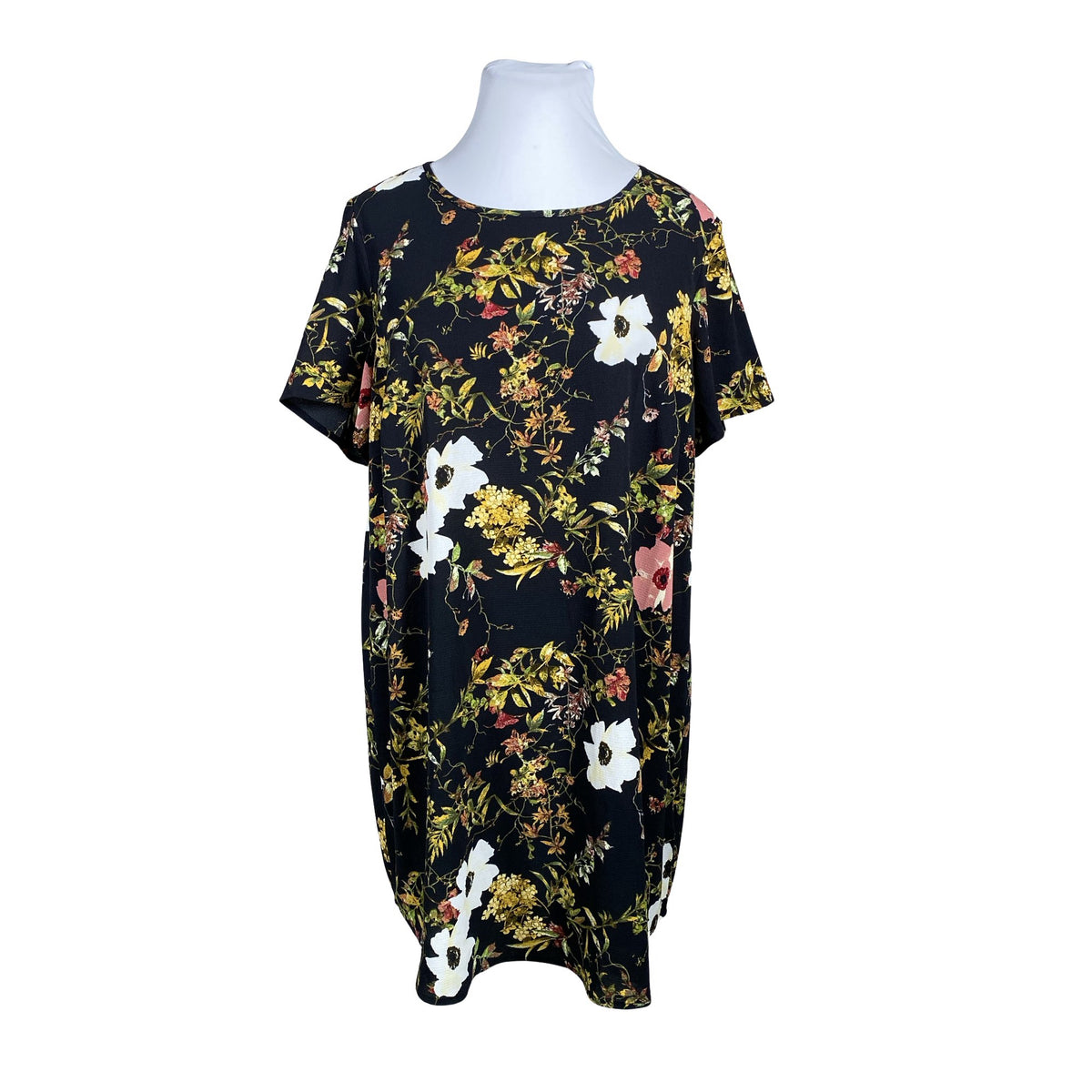 Unisex Zizzi - Schiffon dress, size 46 - Black (1)