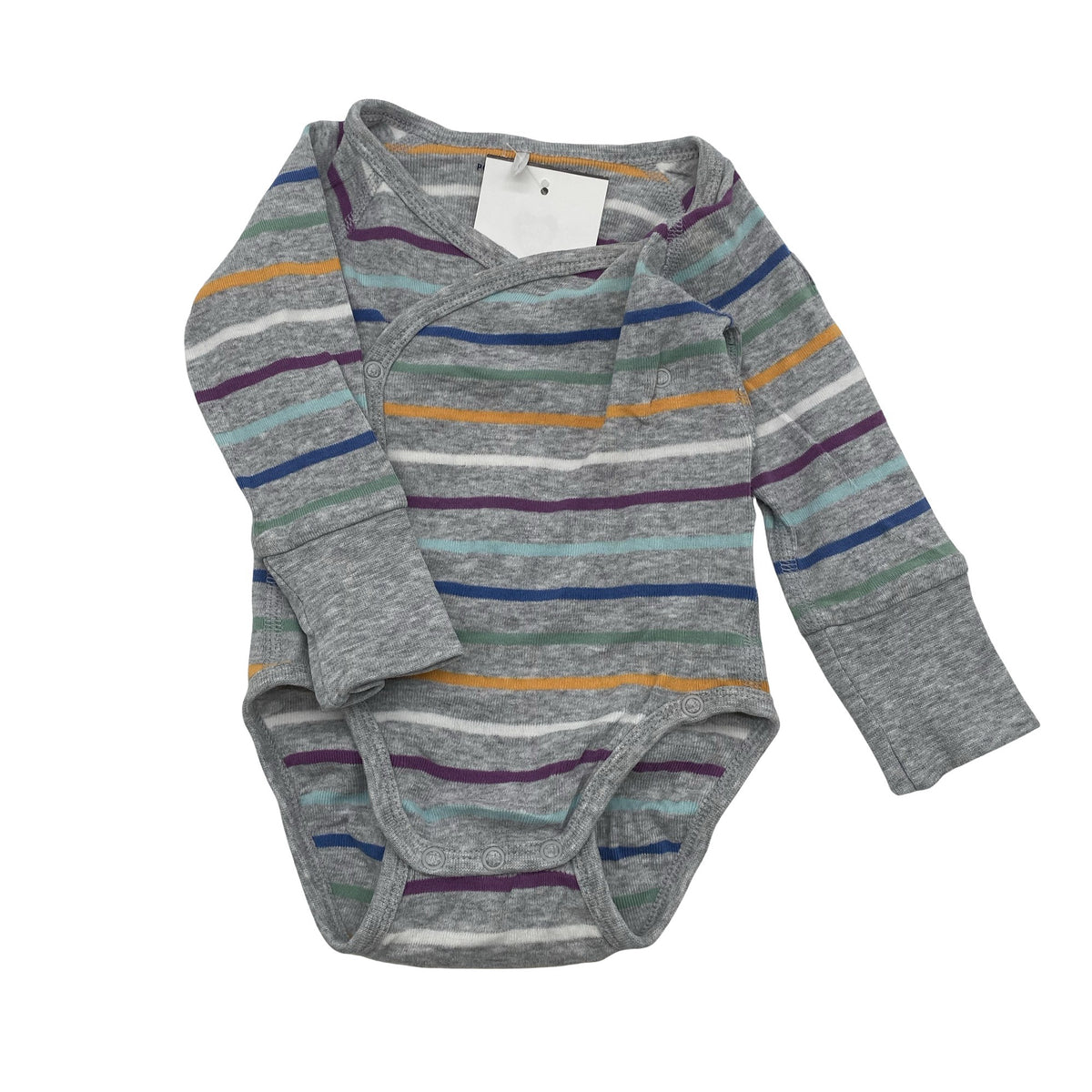 Unisex Polarn O. Pyret - Wrap bodysuit, size 50 - 56 - Gray (1)
