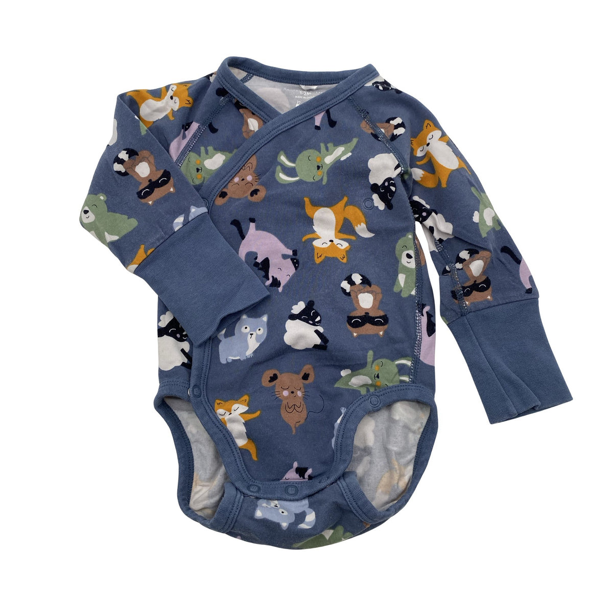 Unisex Polarn O. Pyret - Wrap bodysuit, size 50 - 56 - Blue (1)
