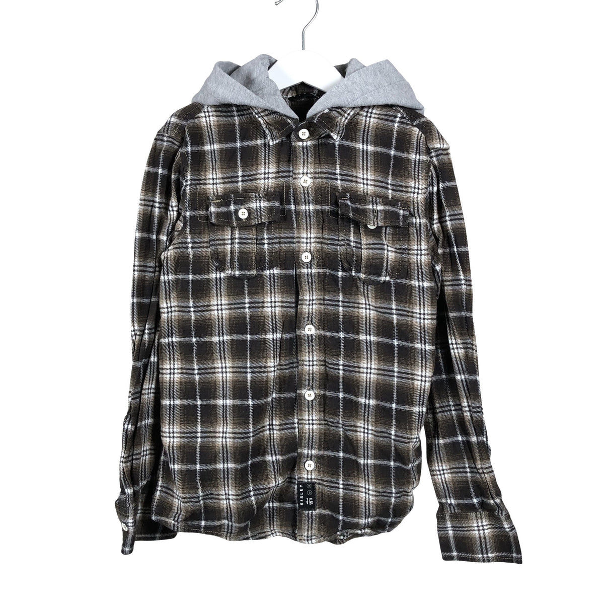 Unisex Sisley - Flannel shirt, size 122 - 128 - Brown (1)