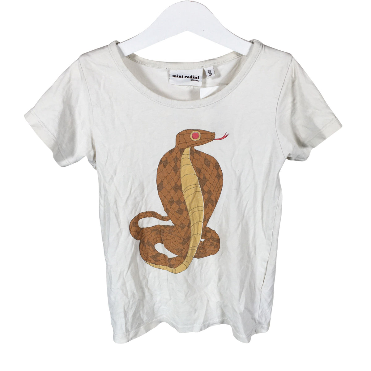 Unisex Mini Rodini - T-shirt, size 116 - 122 - Natural white (1)
