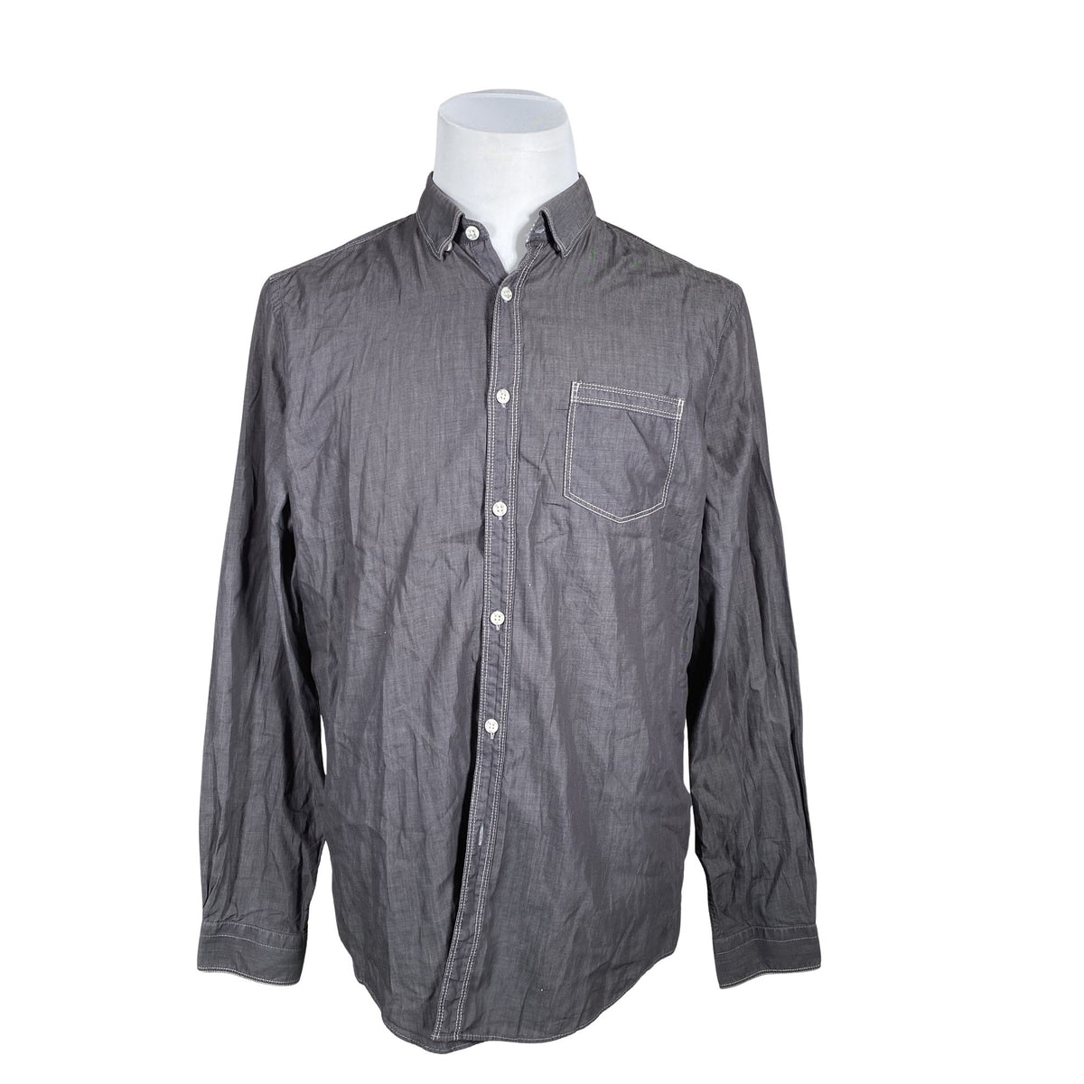 Unisex Esprit - Collared shirt, size L - Gray (1)