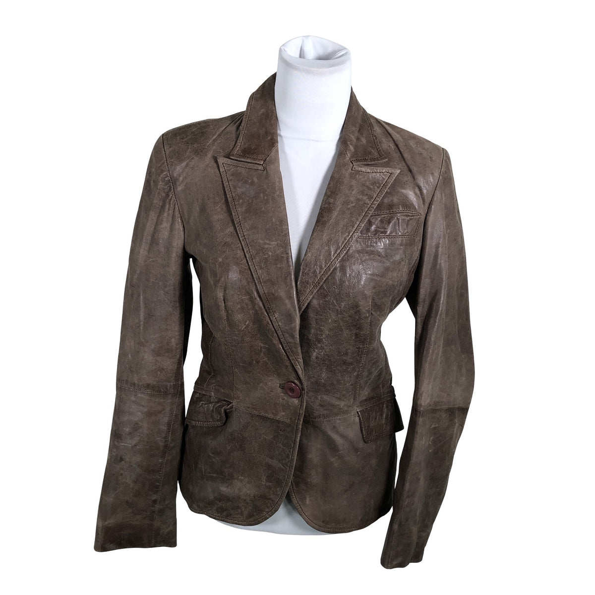 Unisex b.Young - Leather jacket, size 38 - Brown (1)