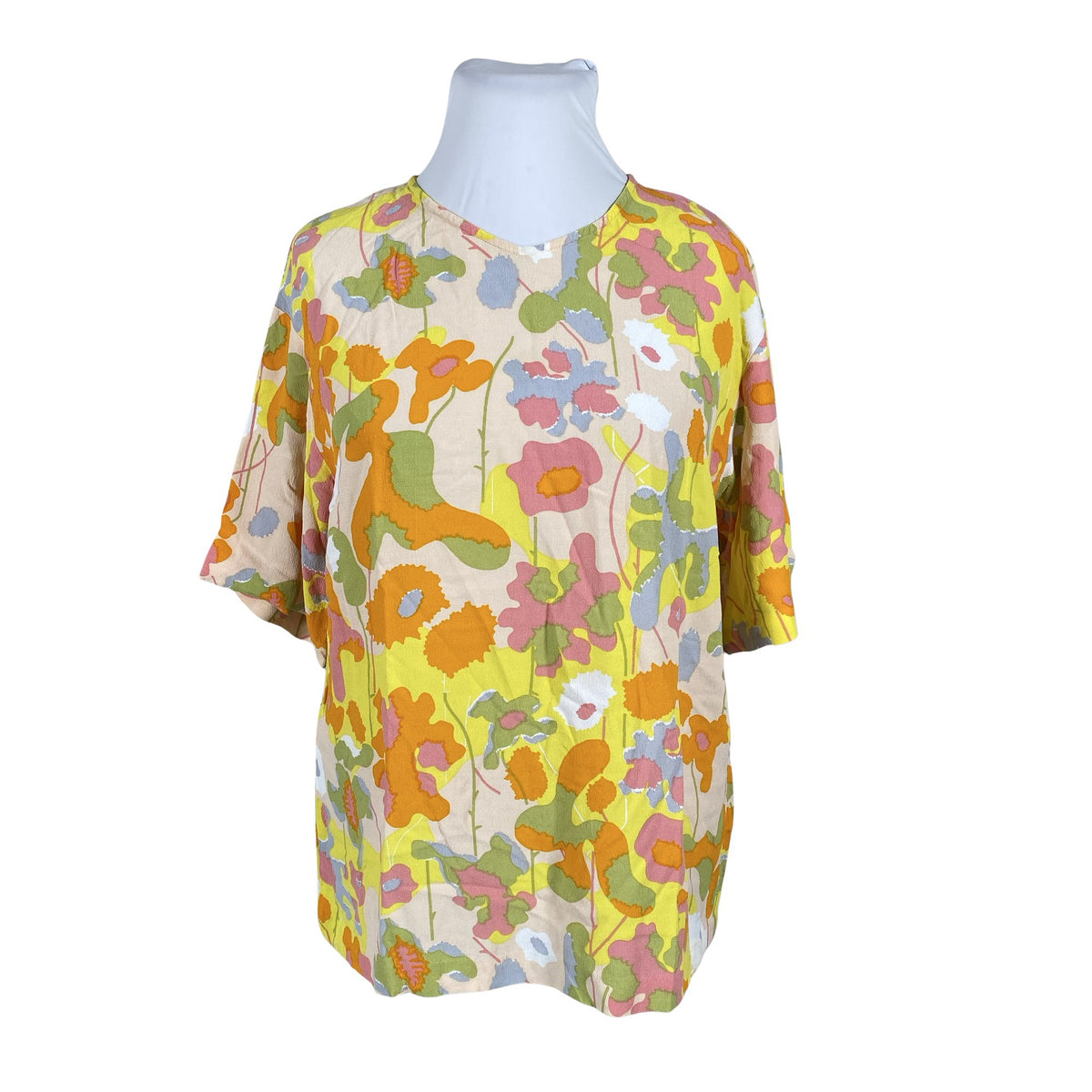Unisex Marimekko - Short-sleeved blouse, size 44 - Beige (1)
