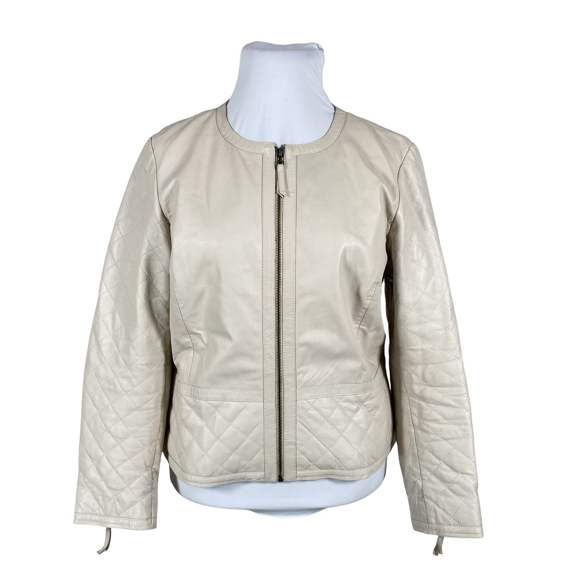 Unisex Riu Paris - Leather jacket, size 46 - Beige (1)