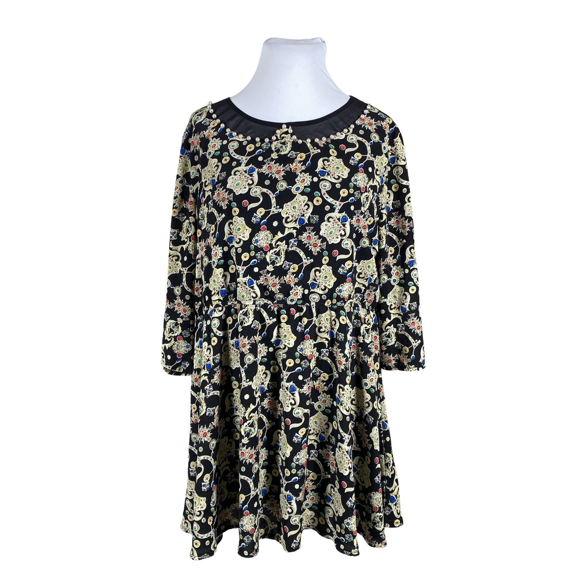 Unisex Per Una by Marks & Spencer - Schiffon dress, size 52 - Black (1)