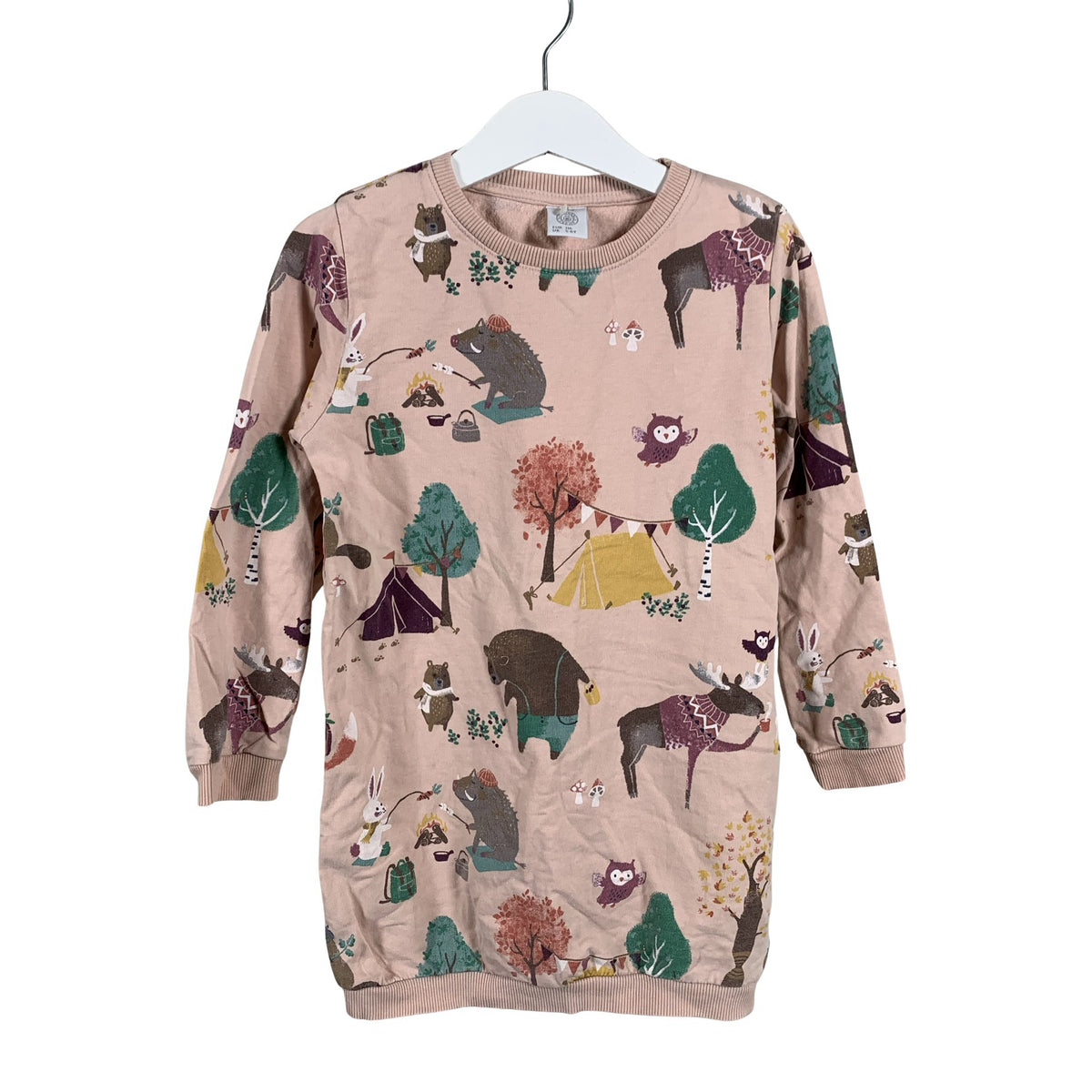 Unisex Lindex - Sweatshirt dress, size 110 - 116 - Light pink (1)