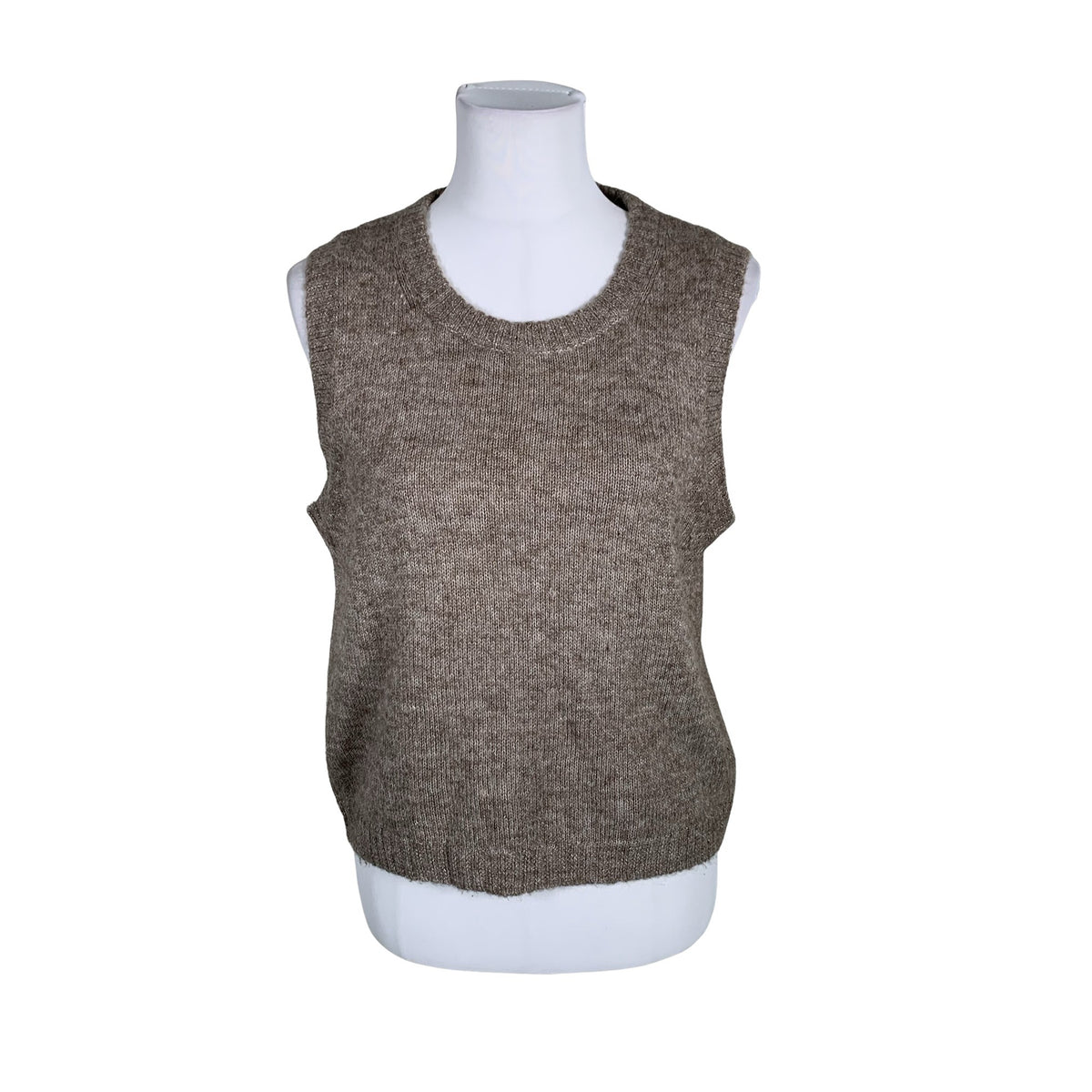Unisex Part two - Knit vest, size 38 - Brown (1)