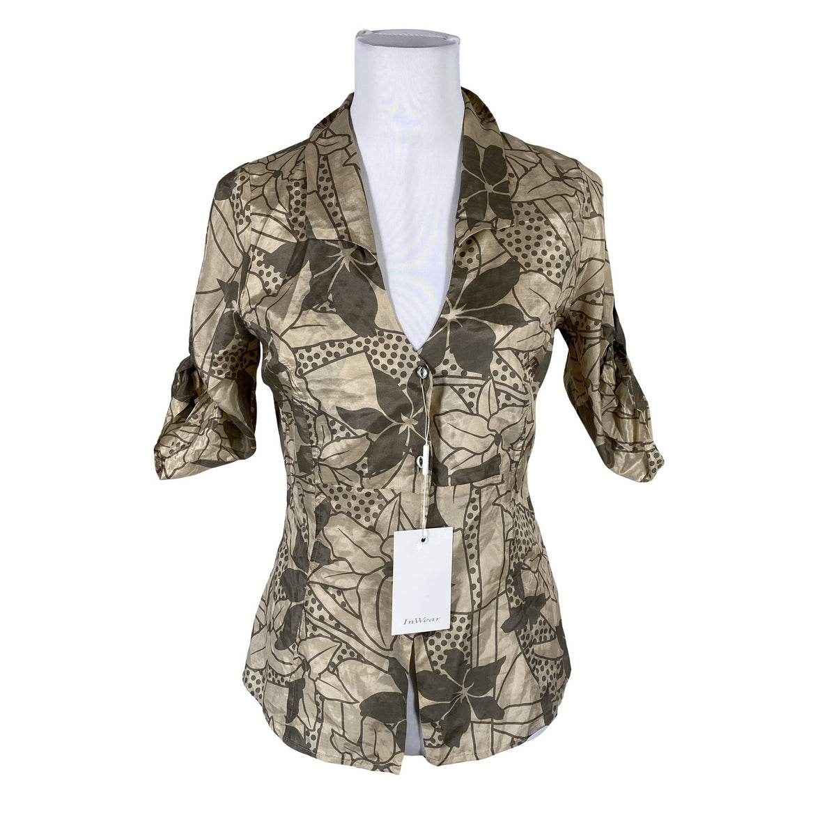 Unisex InWear - Short-sleeved blouse, size 36 - Beige (1)