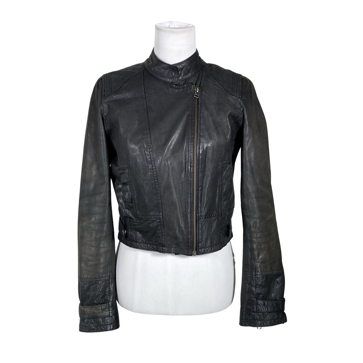 Unisex Lindex - Leather jacket, size 36 - Black (1)
