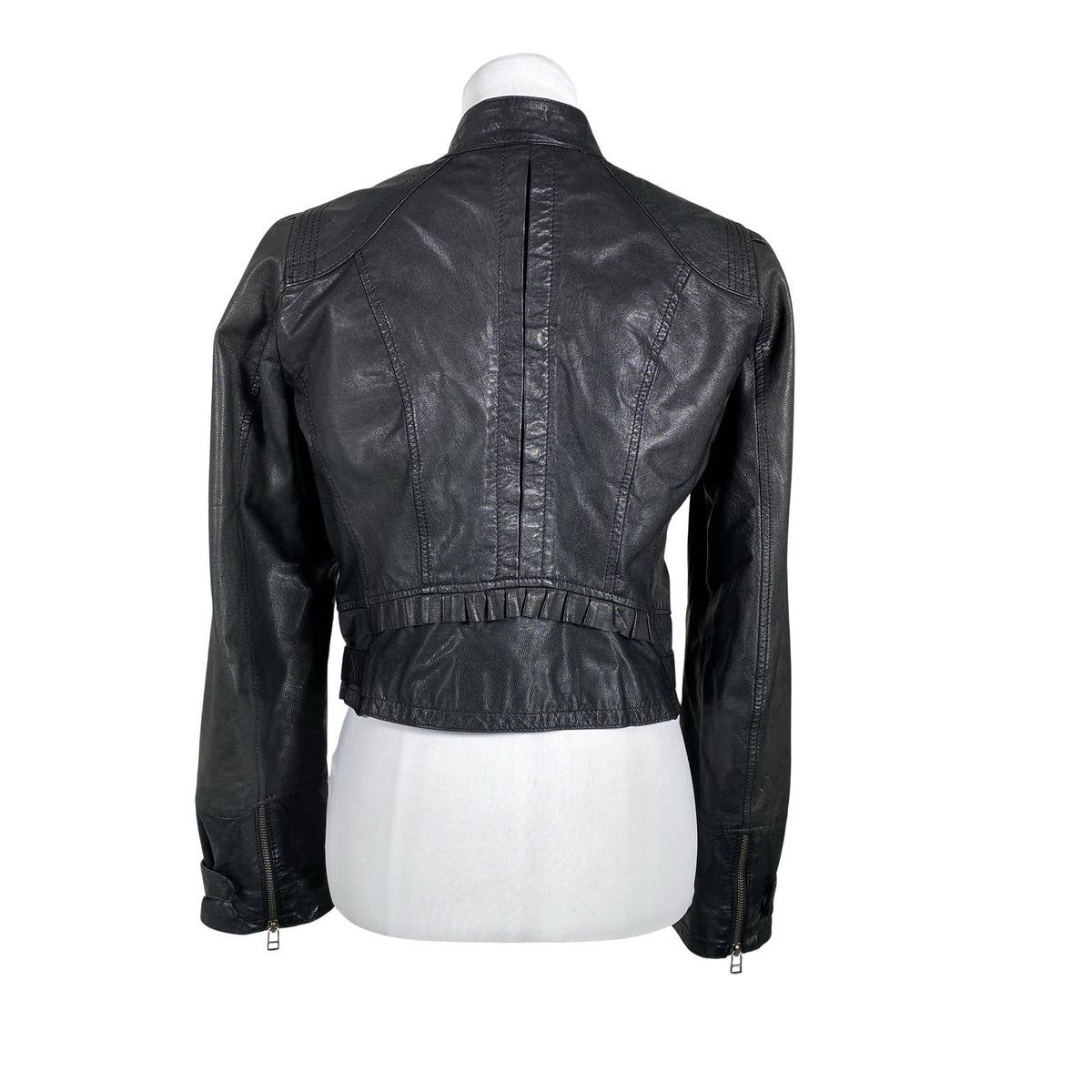 Unisex Lindex - Leather jacket, size 36 - Black (2)