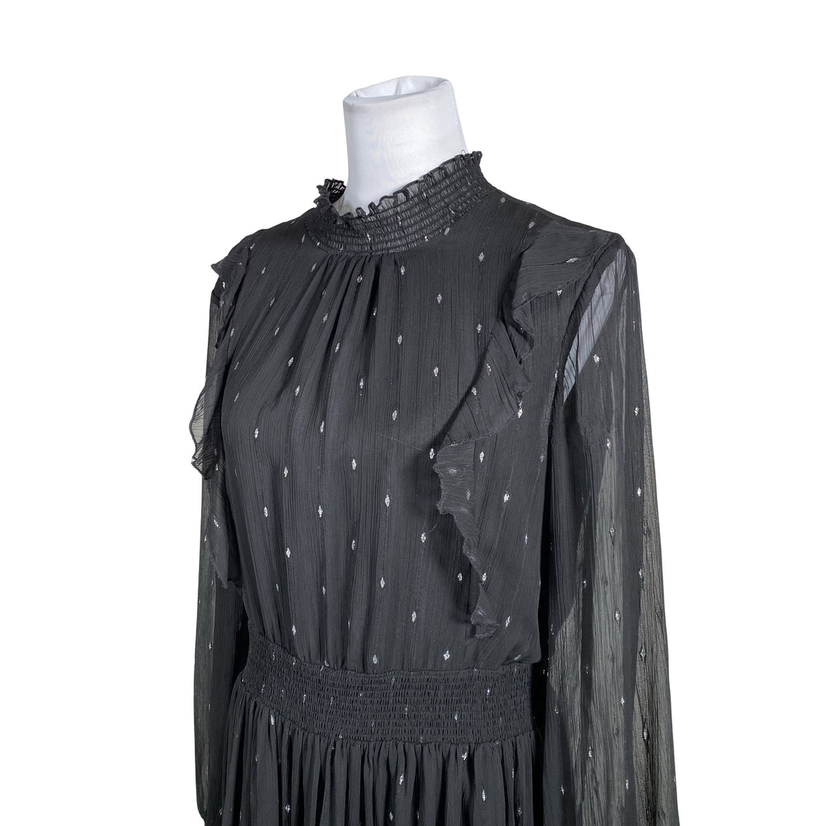 Unisex Silvian Heach - Schiffon dress, size 38 - Black (2)