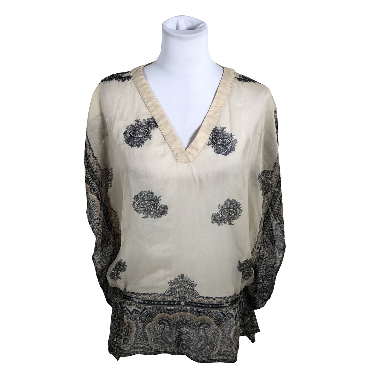 Unisex Fransa - Short-sleeved blouse, size 38 - Beige (1)