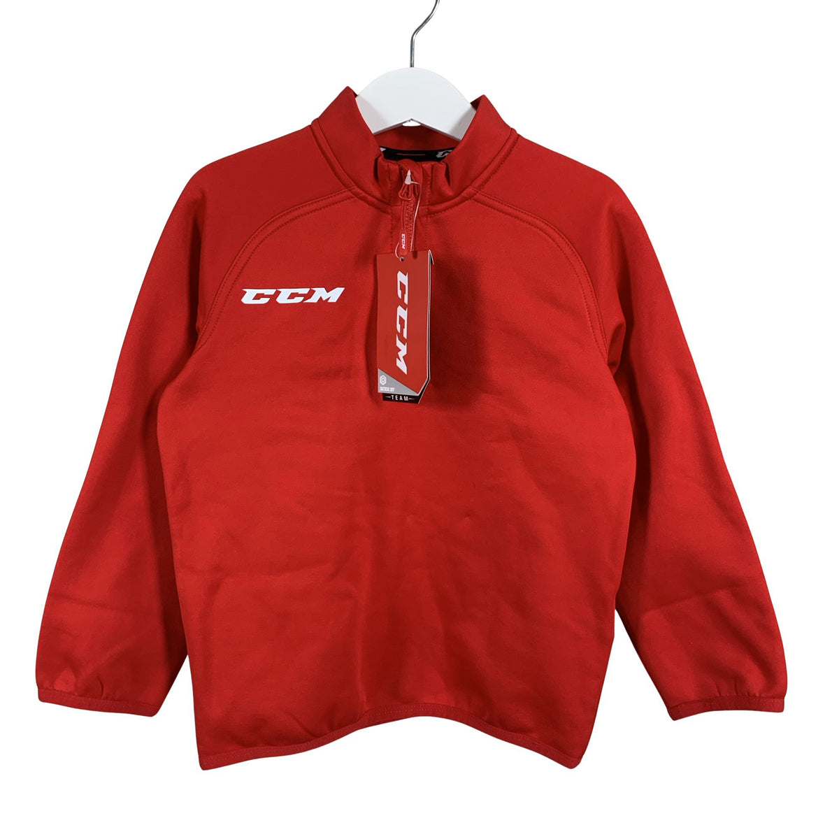 Unisex CCM - Sports shirt, long sleeve, size 116 - 122 - Red (1)