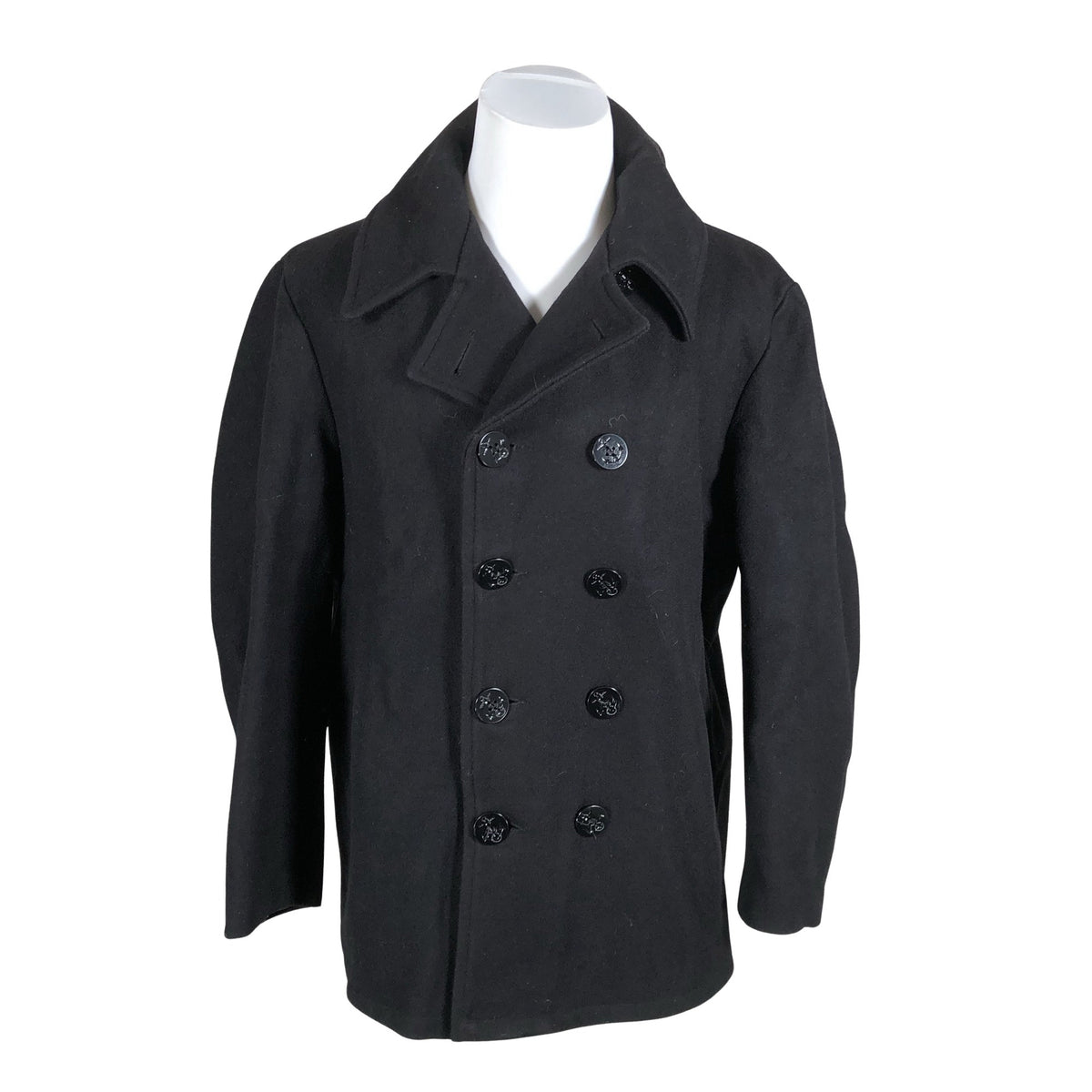 Unisex Pea Coat - Wool coat, size XL - Black (1)