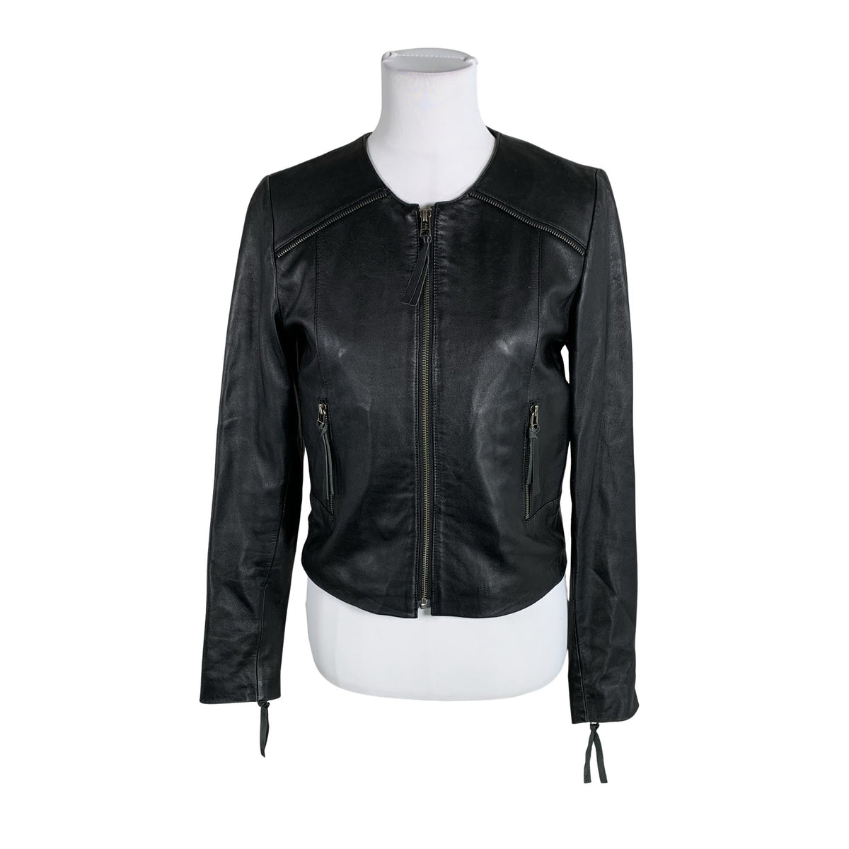Unisex Selected - Leather jacket, size 36 - Black (1)