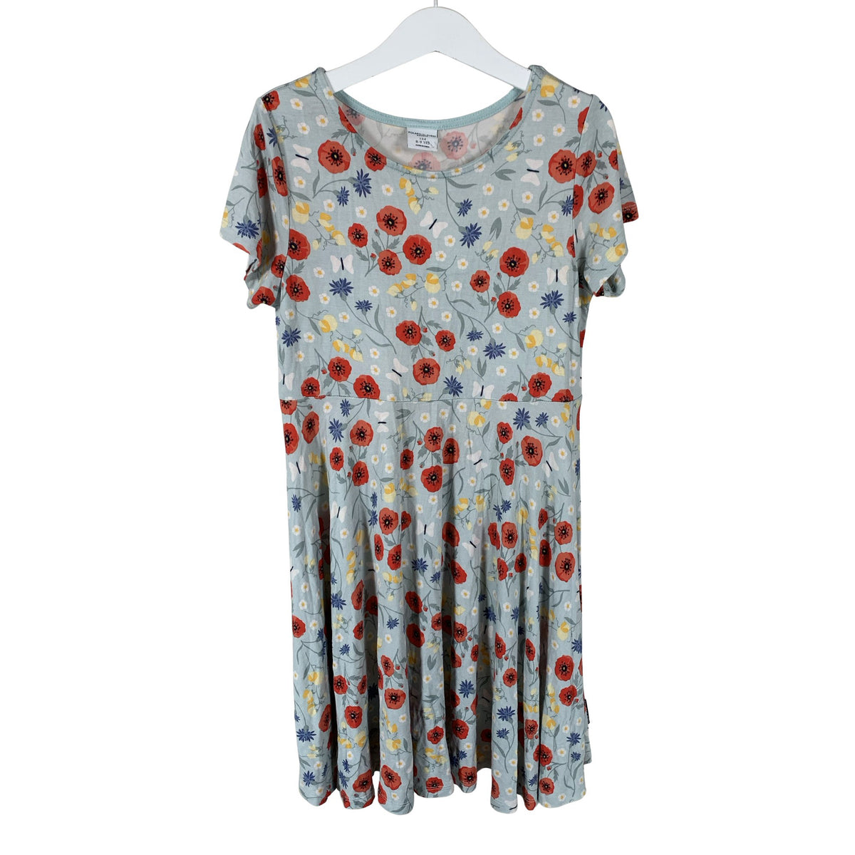 Unisex Polarn O. Pyret - Tricot dress, size 128 - 134 - Light blue (1)