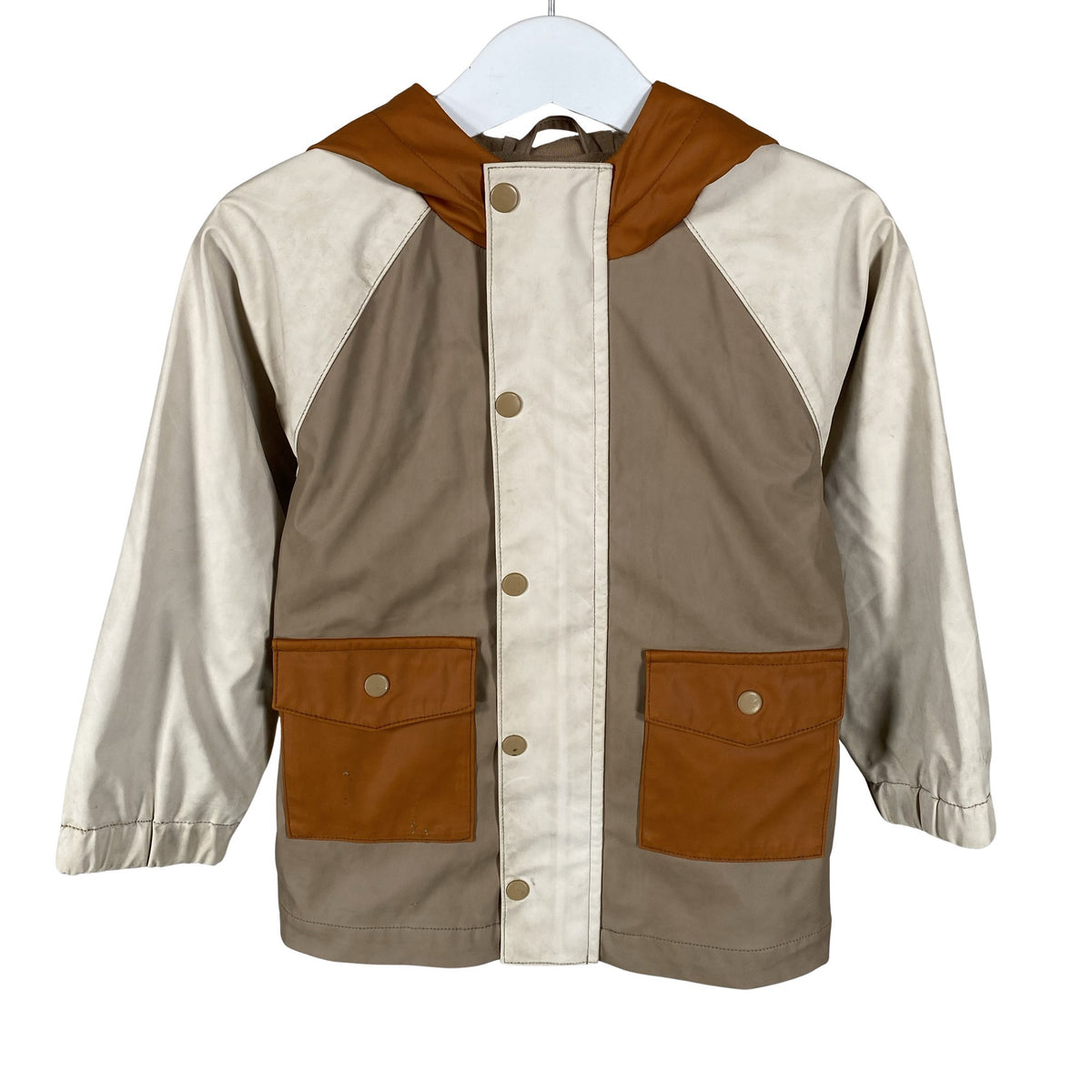 Unisex Wonder Nation - Rain jacket, size 92 - 98 - Brown (1)