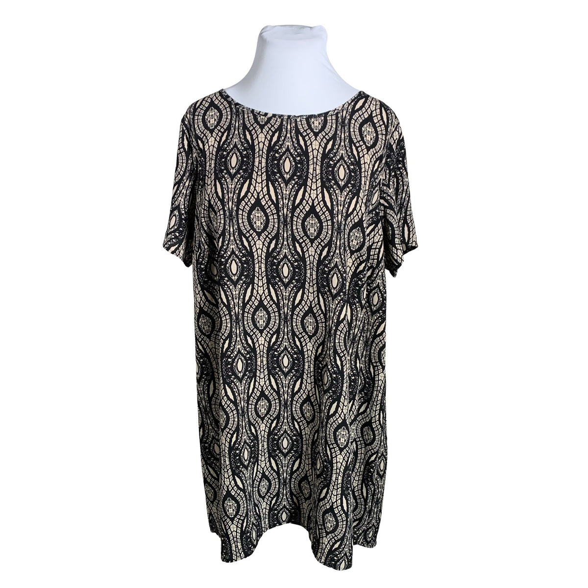 Unisex Zizzi - Schiffon dress, size 50 - Black (1)