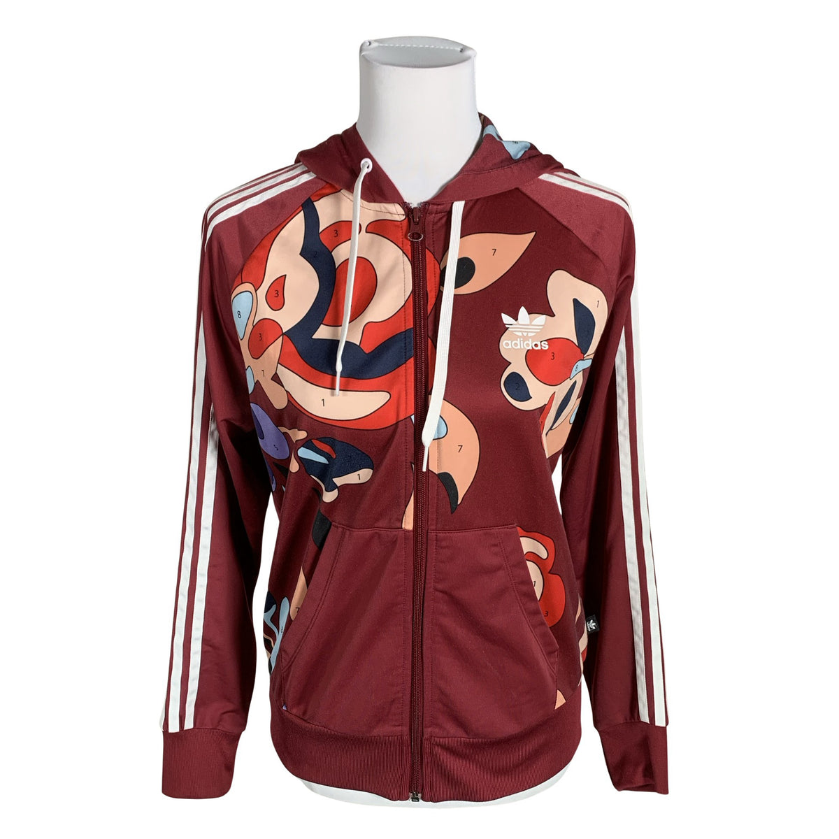 Unisex Adidas - Track jacket, size 38 - Wine red (1)