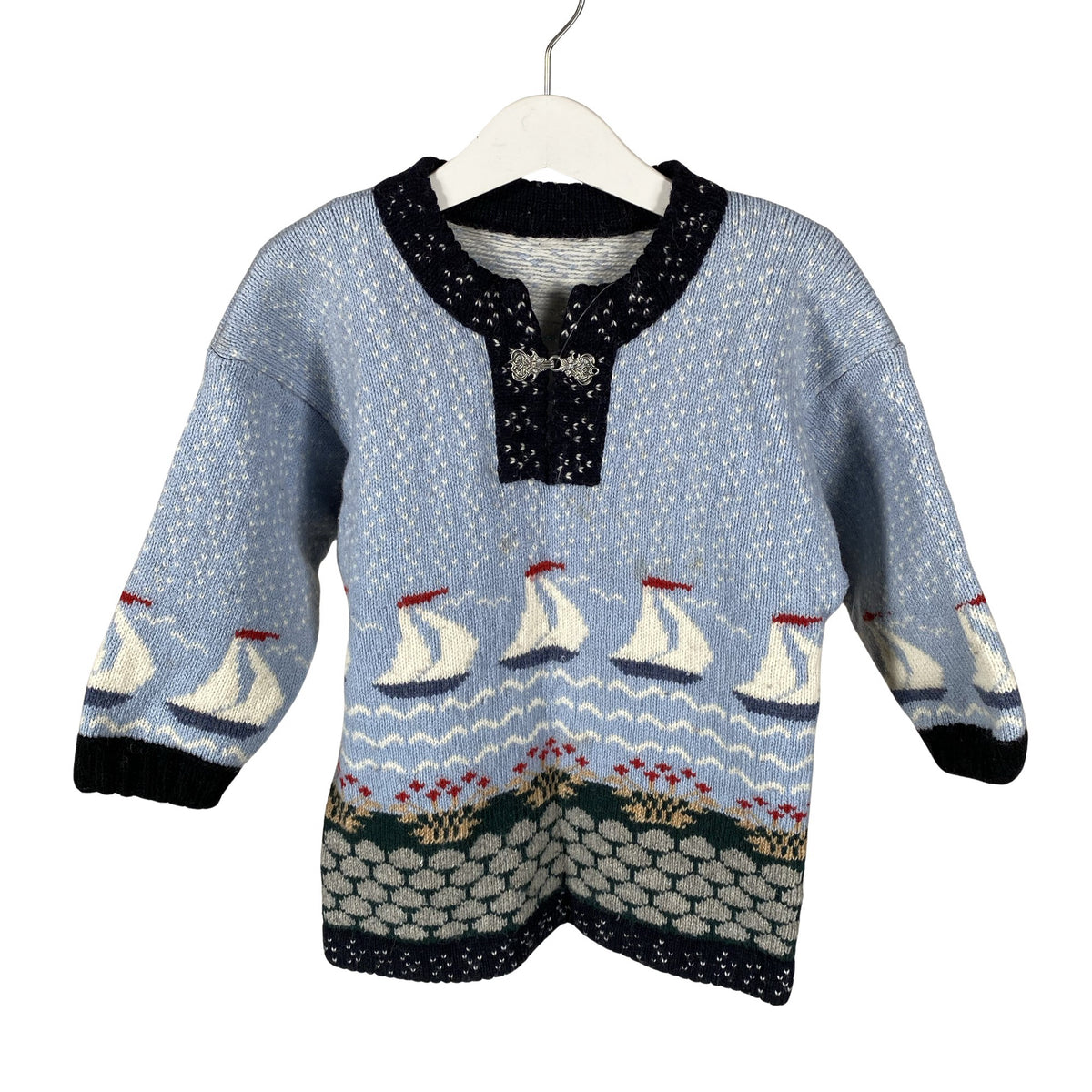 Unisex Handmade - Sweater, size 128 - 134 - Light blue (1)