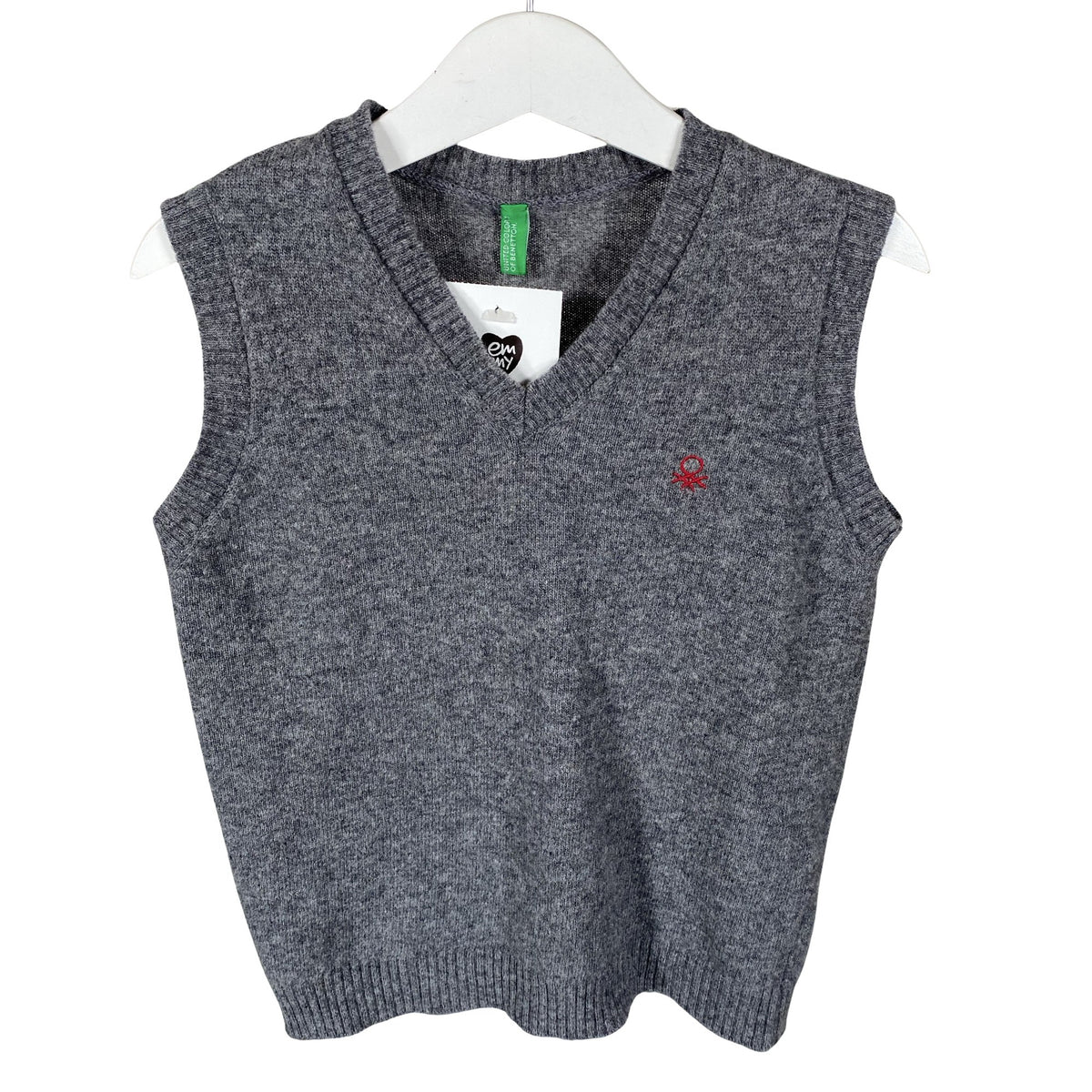 Unisex Benetton - Knit vest, size 104 - 110 - Gray (1)