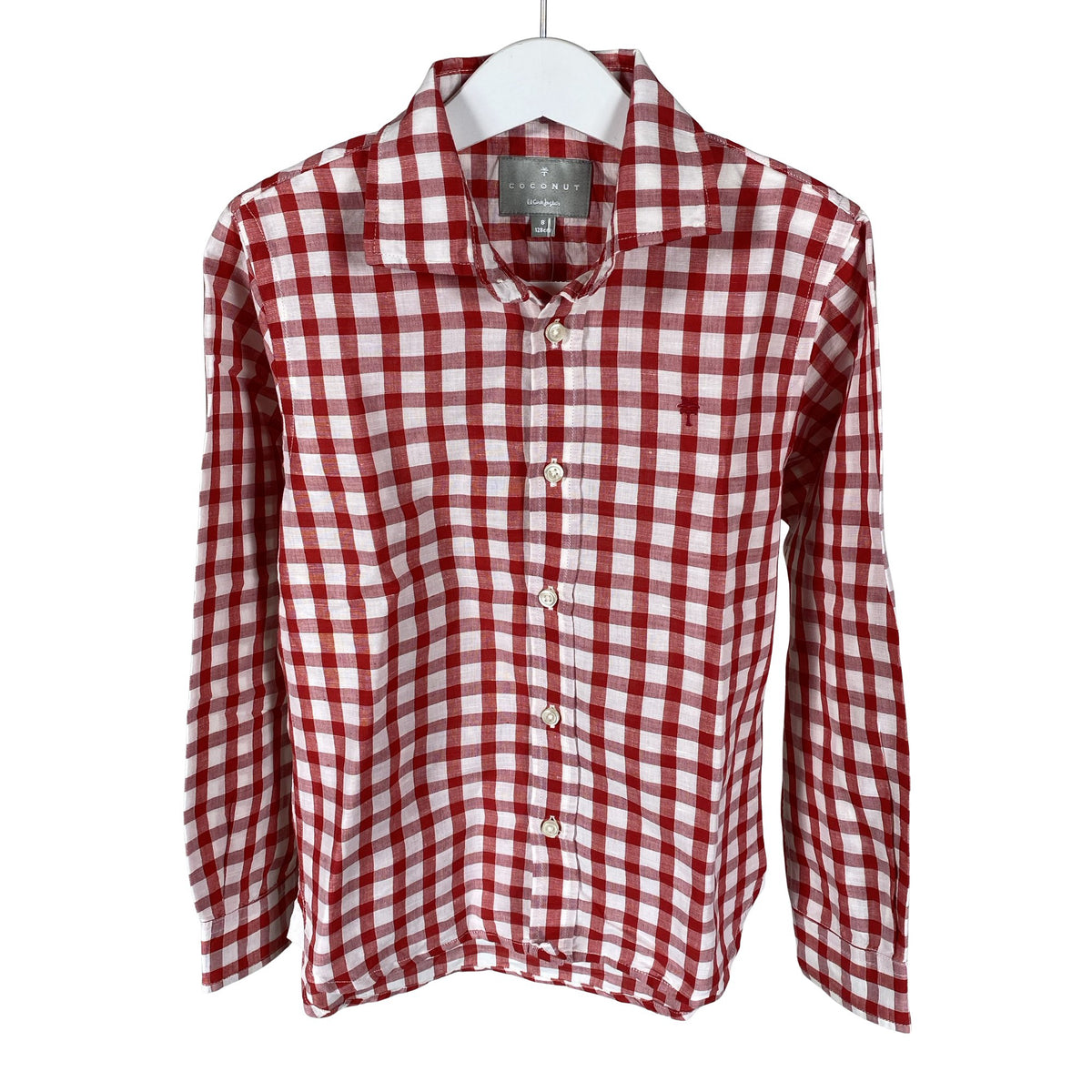 Unisex Coconut - Collared shirt, size 122 - 128 - Red (1)