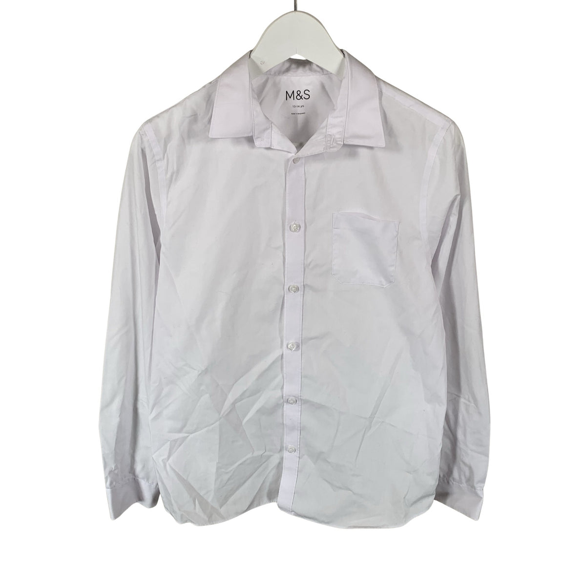 Unisex Marks&Spencer - Collared shirt, size 158 - 164 - White (1)