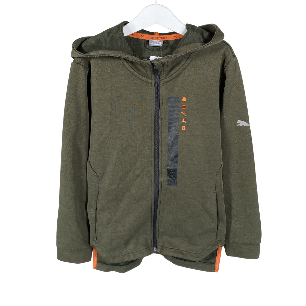 Unisex Puma - Hoodie, size 134 - 140 - Green (1)