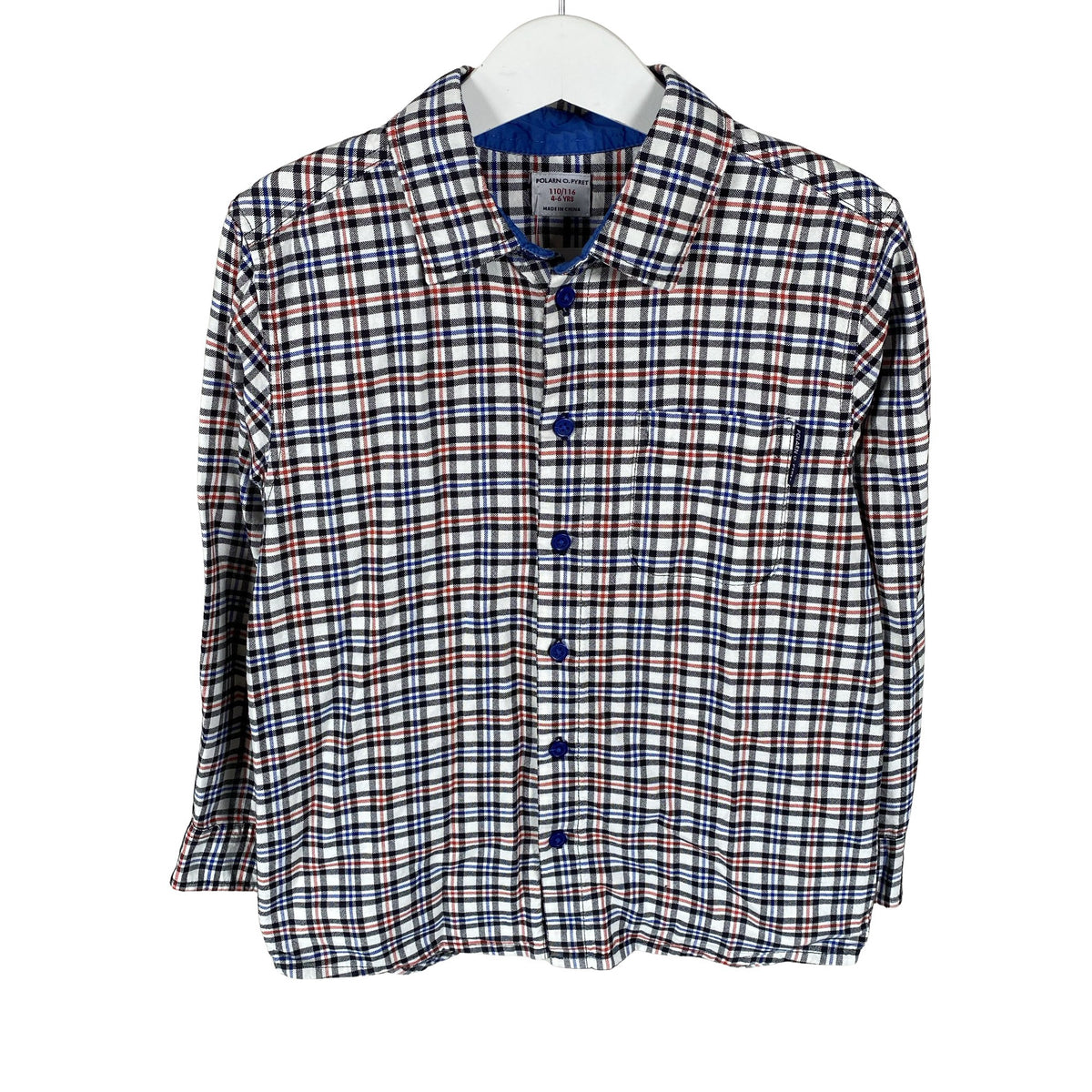 Unisex Polarn O. Pyret - Collared shirt, size 110 - 116 - Blue (1)