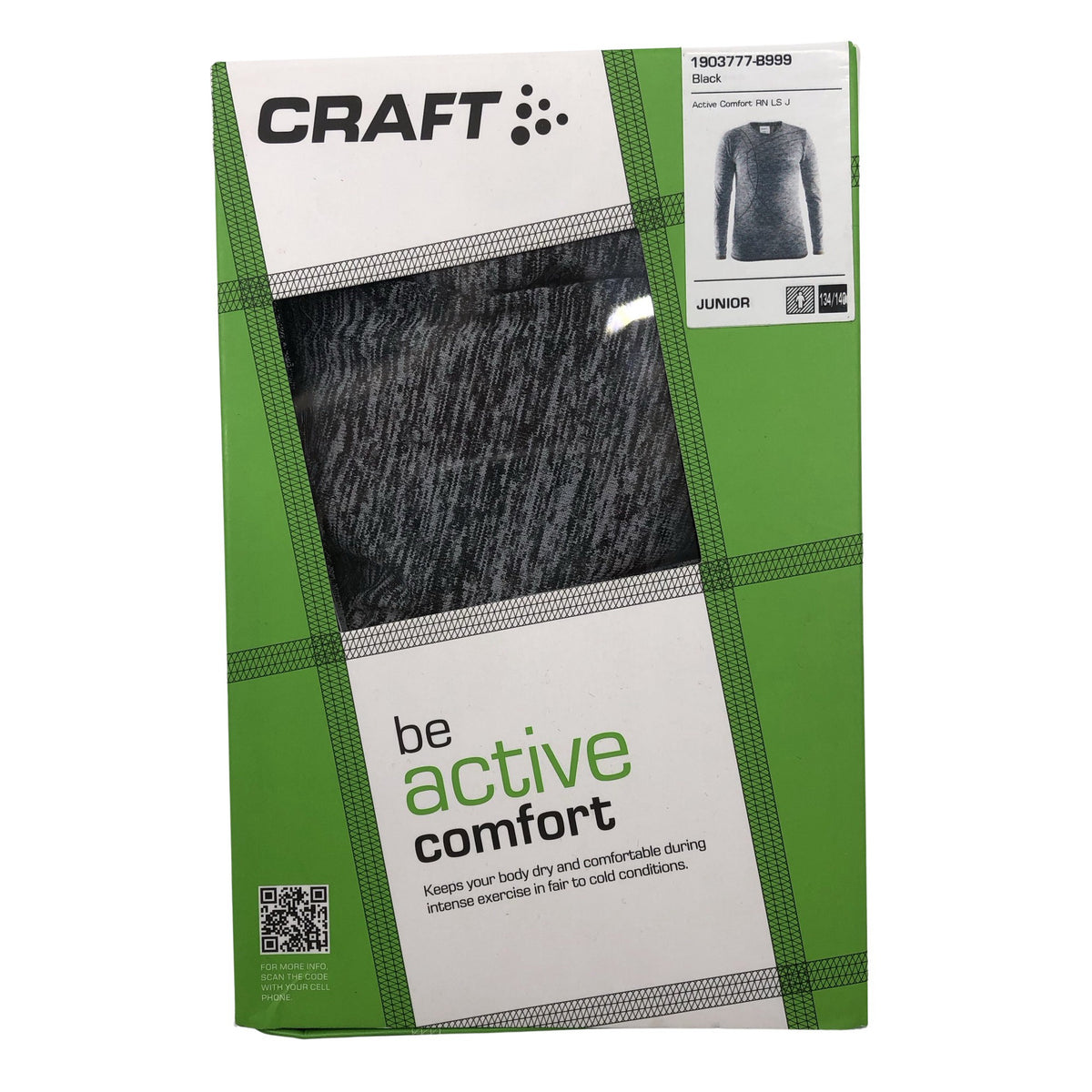 Unisex Craft - Sports shirt, long sleeve, size 134 - 140 - Gray (1)