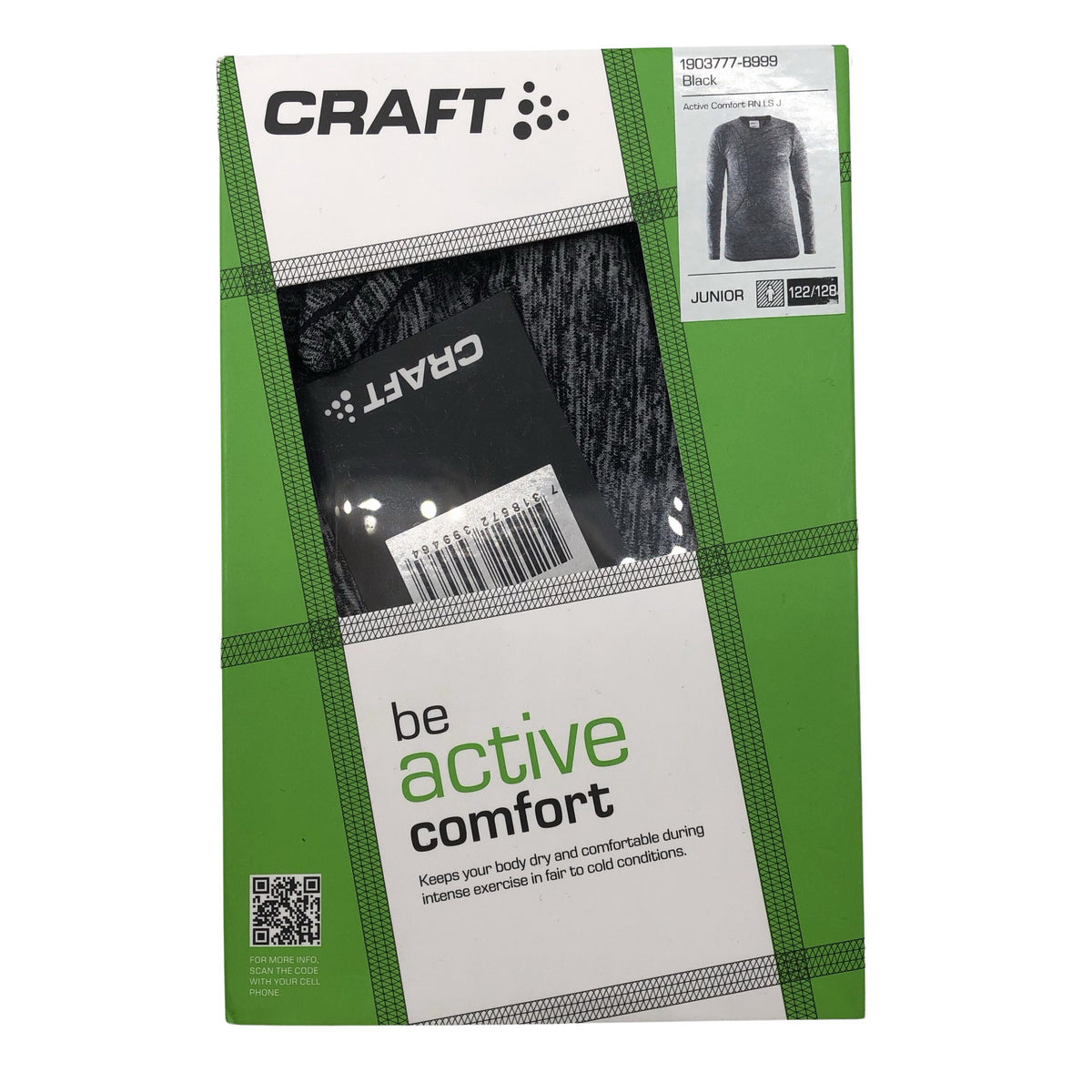 Unisex Craft - Sports shirt, long sleeve, size 122 - 128 - Gray (1)