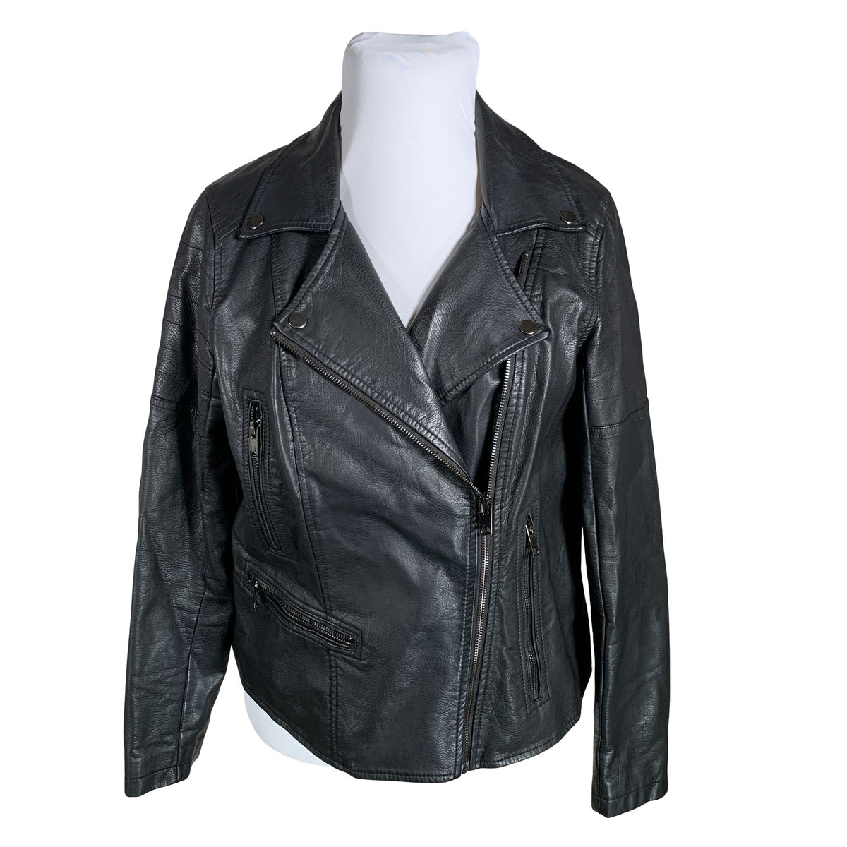 Unisex Zizzi - Leather jacket, size 44 - Black (1)
