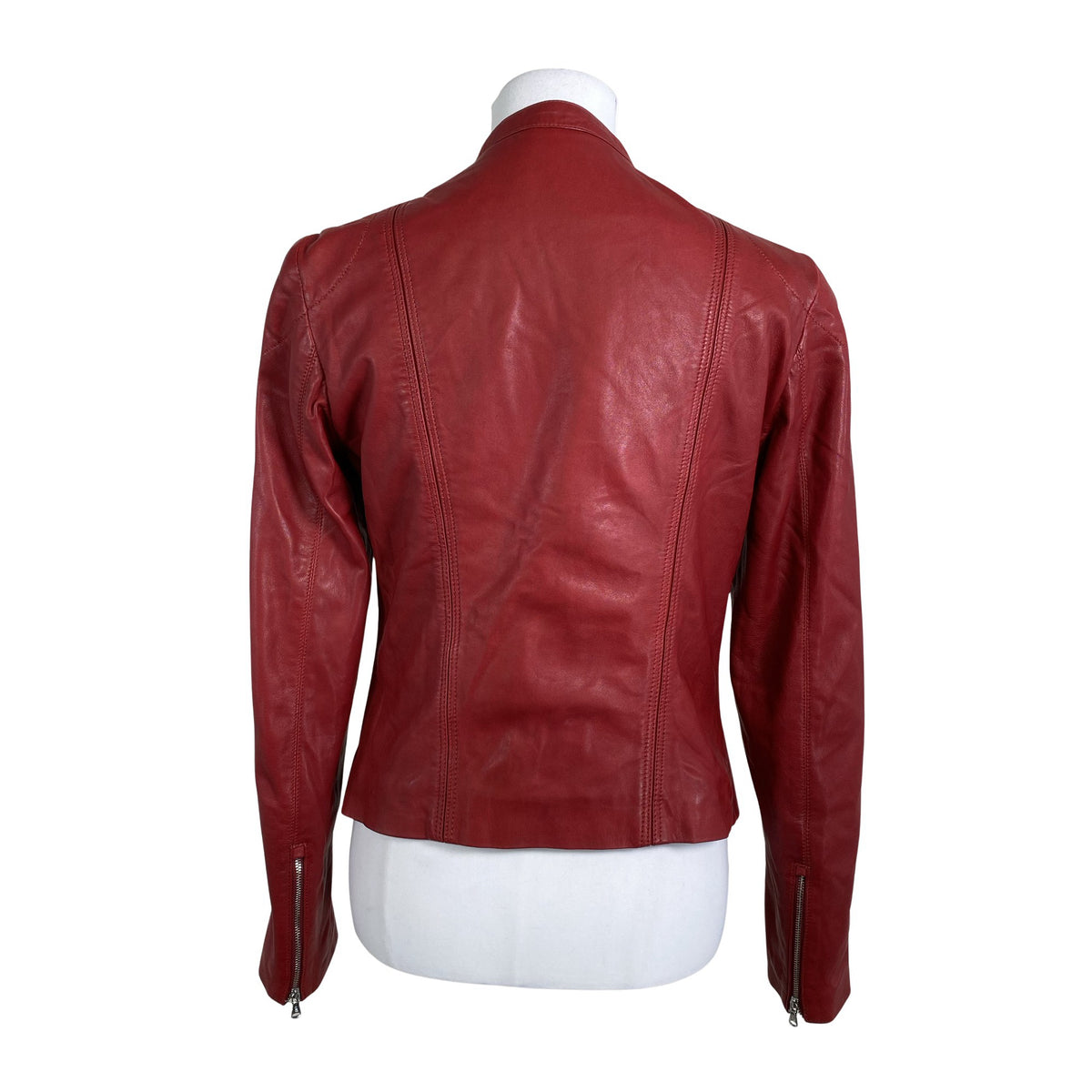 Unisex Massimo Dutti - Leather jacket, size 38 - Red (3)