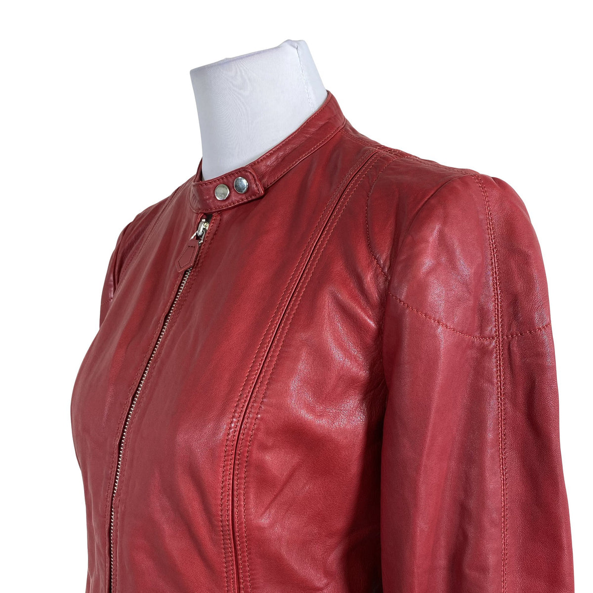 Unisex Massimo Dutti - Leather jacket, size 38 - Red (2)