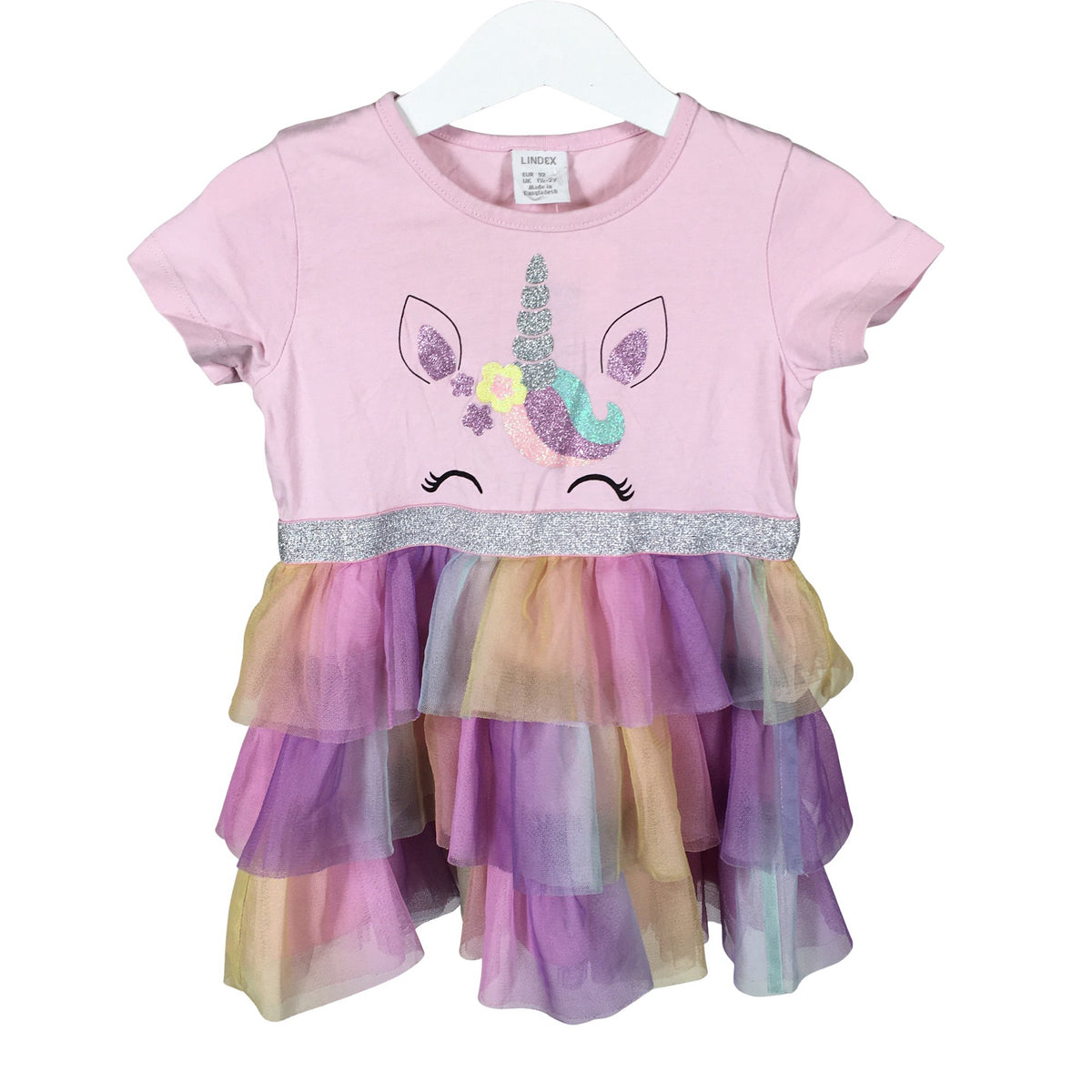 Unisex Lindex - Schiffon dress, size 92 - 98 - Light pink (1)