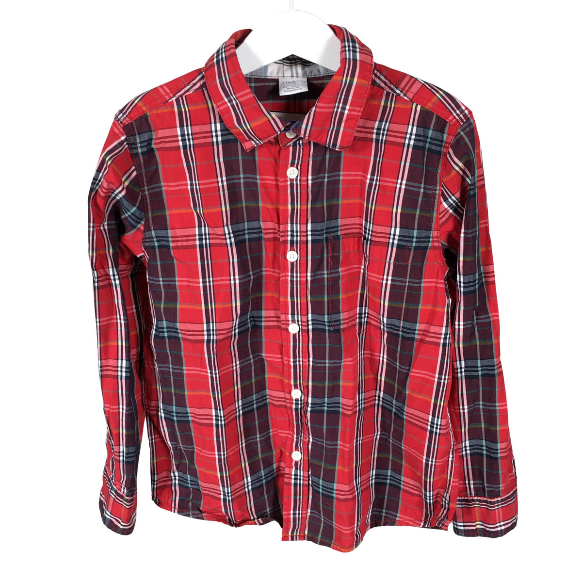 Unisex Lindex - Collared shirt, size 122 - 128 - Red (1)