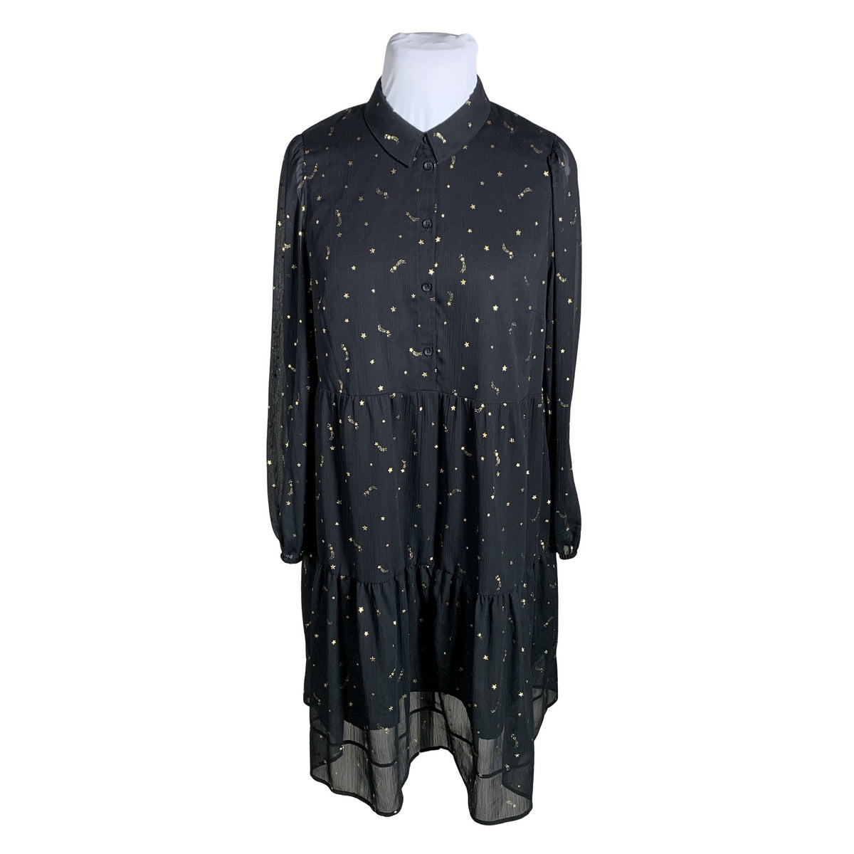 Unisex Marks&Spencer - Schiffon dress, size 46 - Black (1)