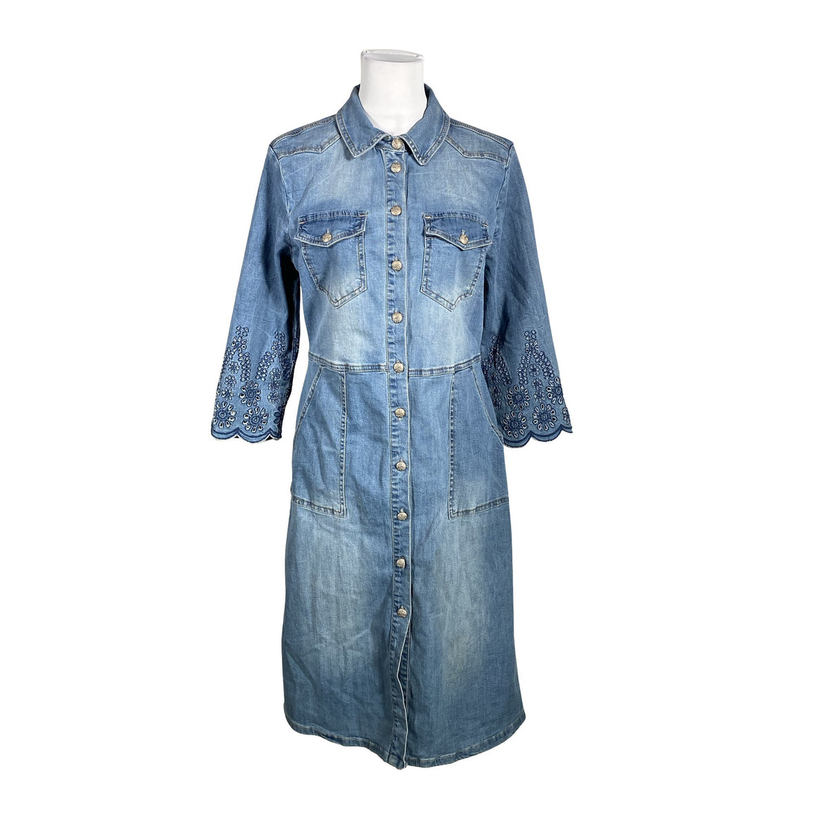Unisex Cream - Denim dress, size 40 - Blue (1)