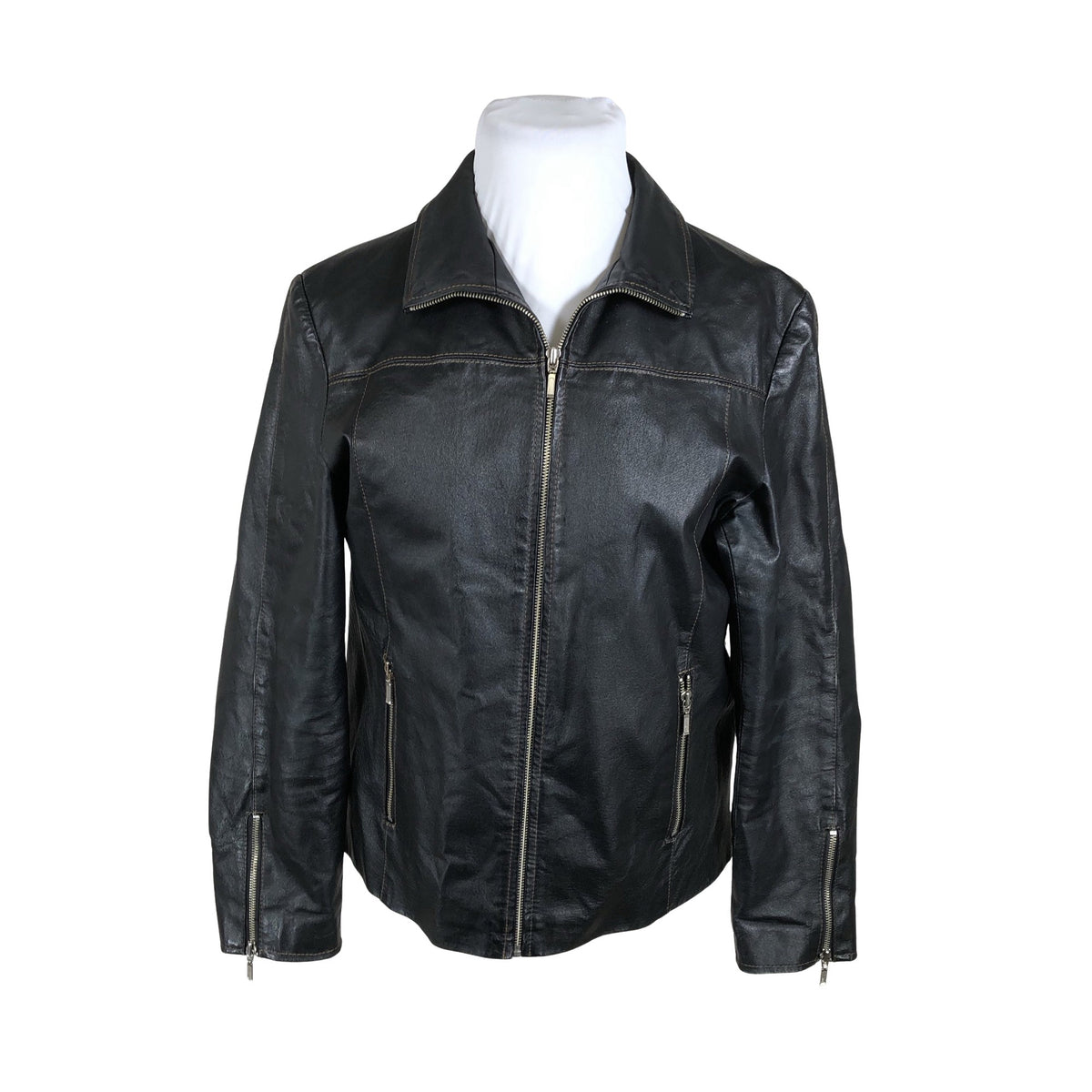 Unisex Big-L - Leather jacket, size 42 - Black (1)