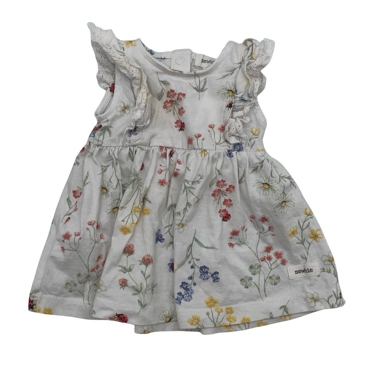 Unisex Newbie - Tricot dress, size 50 - 56 - White (1)